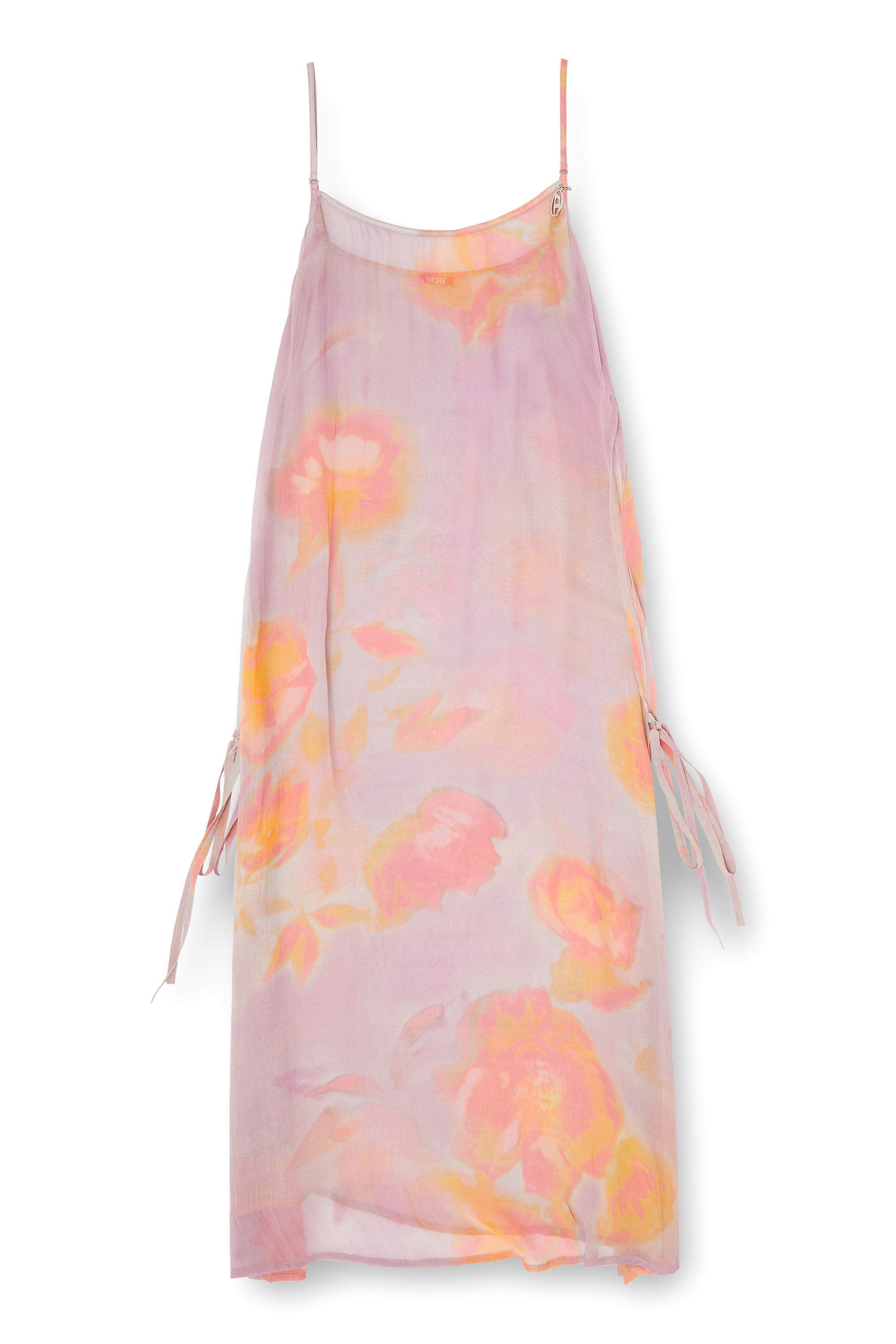 Diesel - VANYA-UTLT, Robe de plage en chiffon &agrave; motif floral Femme in Violet - 3