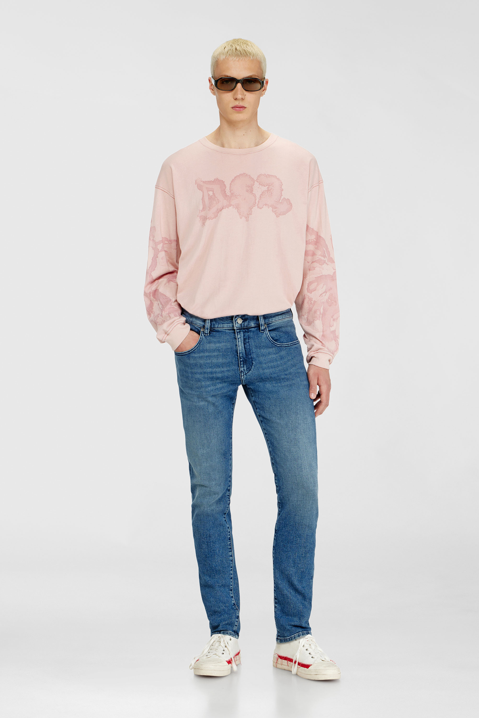 Diesel - Slim Jeans 2019 D-Strukt 0HDBK Homme, Bleu moyen - Image 2