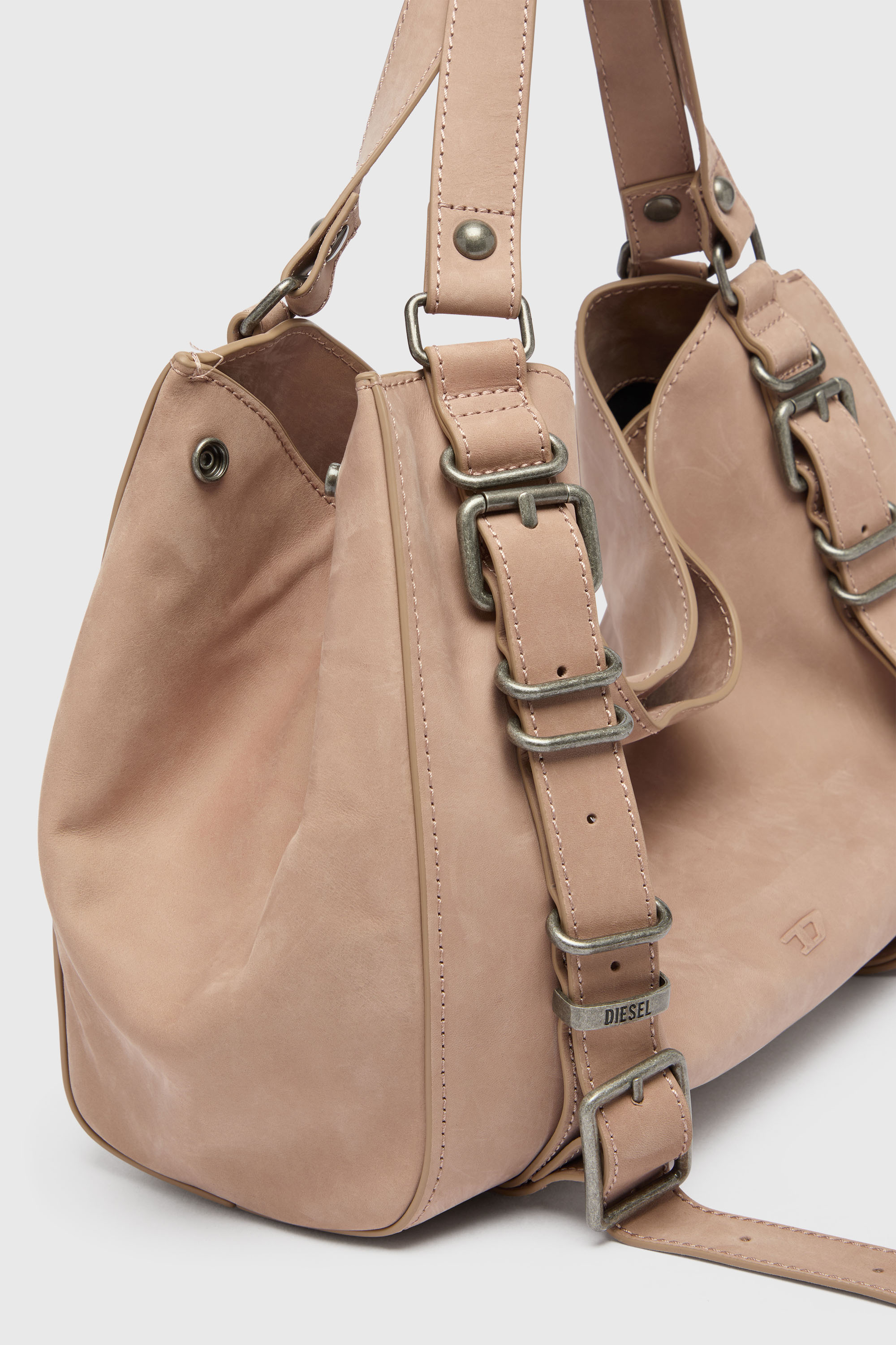 Diesel - D-ONE TOPHANDLE M, D-One-Sac medium &agrave; poign&eacute;e sup&eacute;rieure en cuir trait&eacute; Mixte in Rose - 7