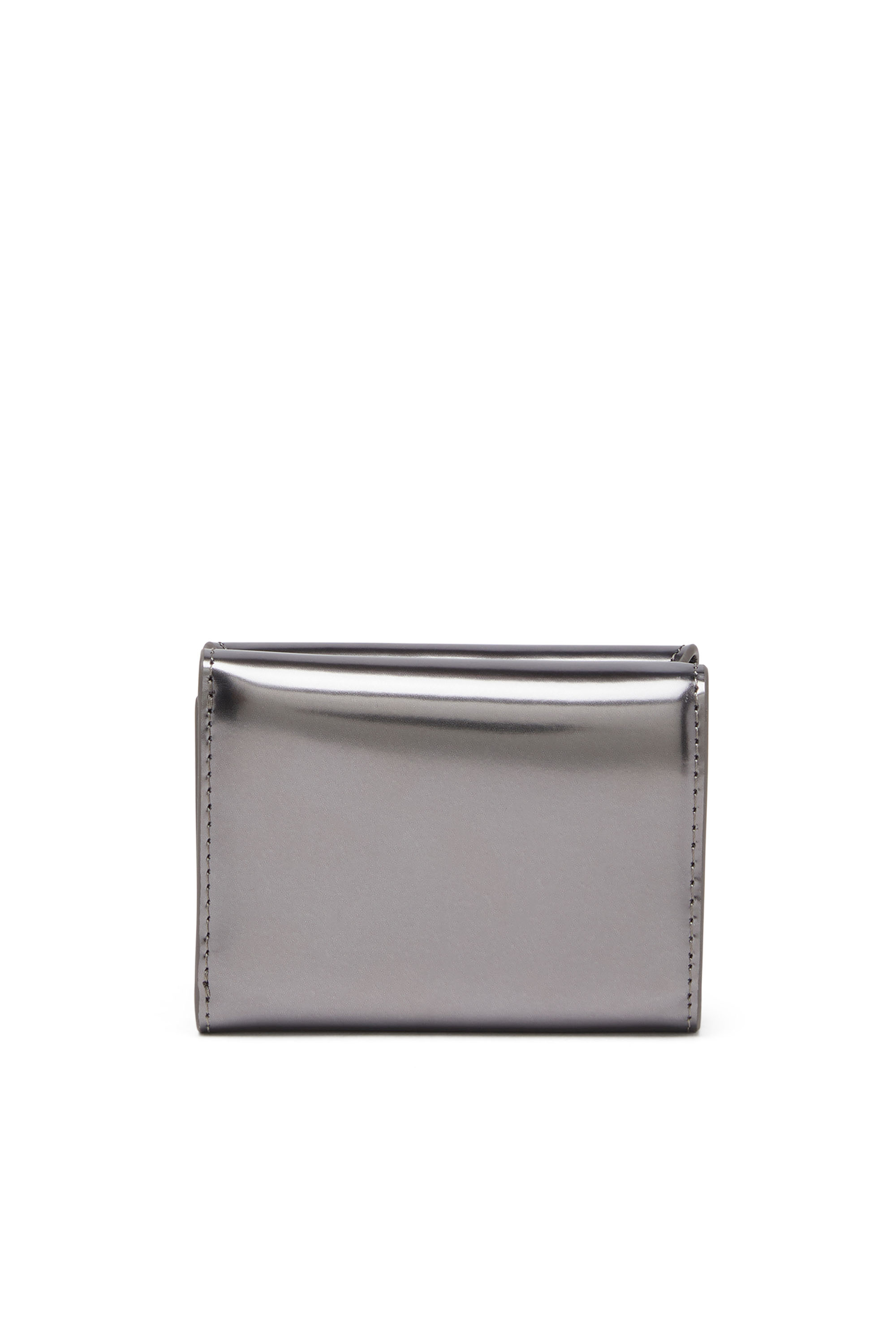 Diesel - 1DR TRI FOLD COIN XS II, Portefeuille à trois volets en cuir effet miroir Femme in Gris - 2