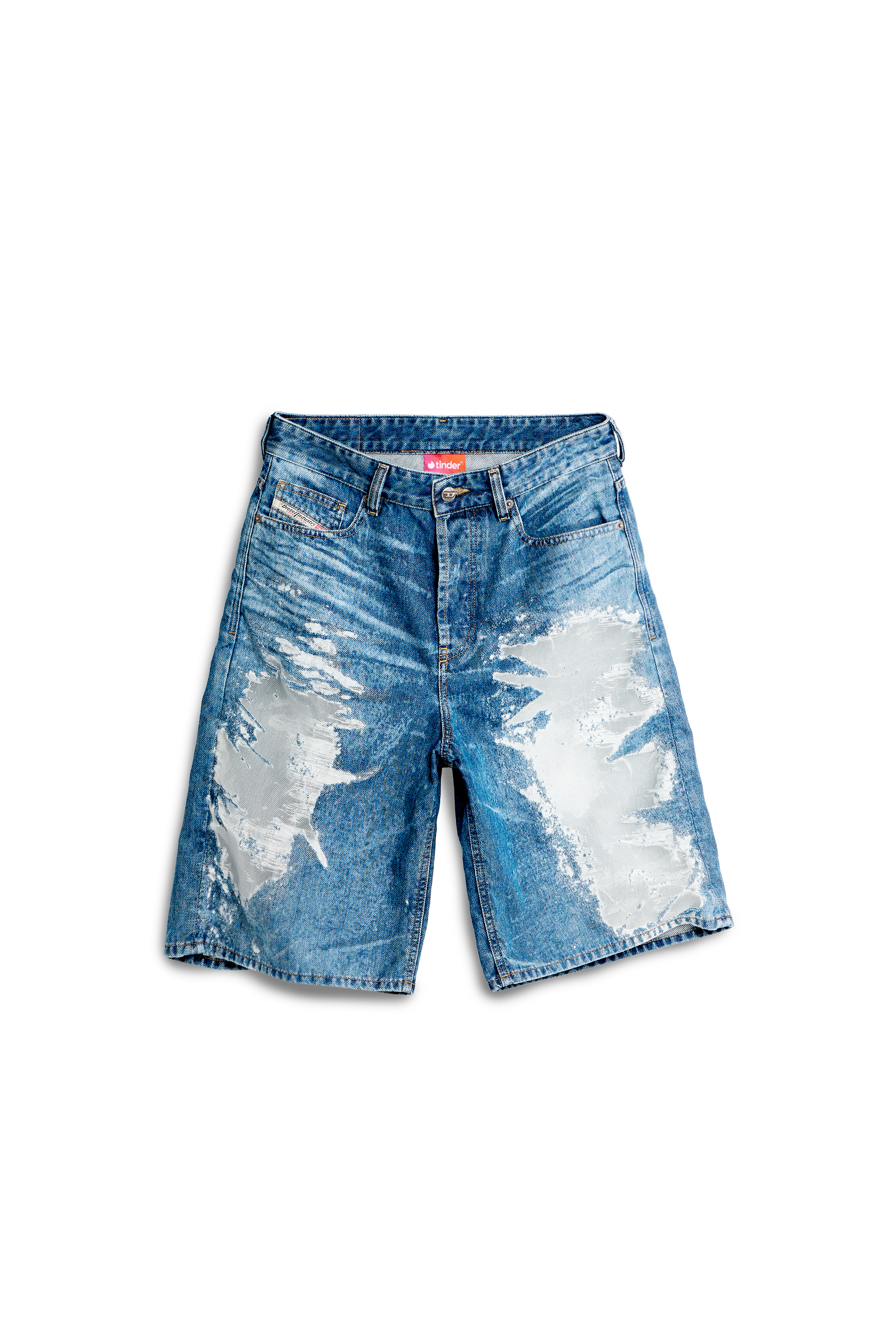 Diesel - PR-DE-SIRE-SHORT, Unisex's Shorts in devor&eacute; denim in Medium blue - 2