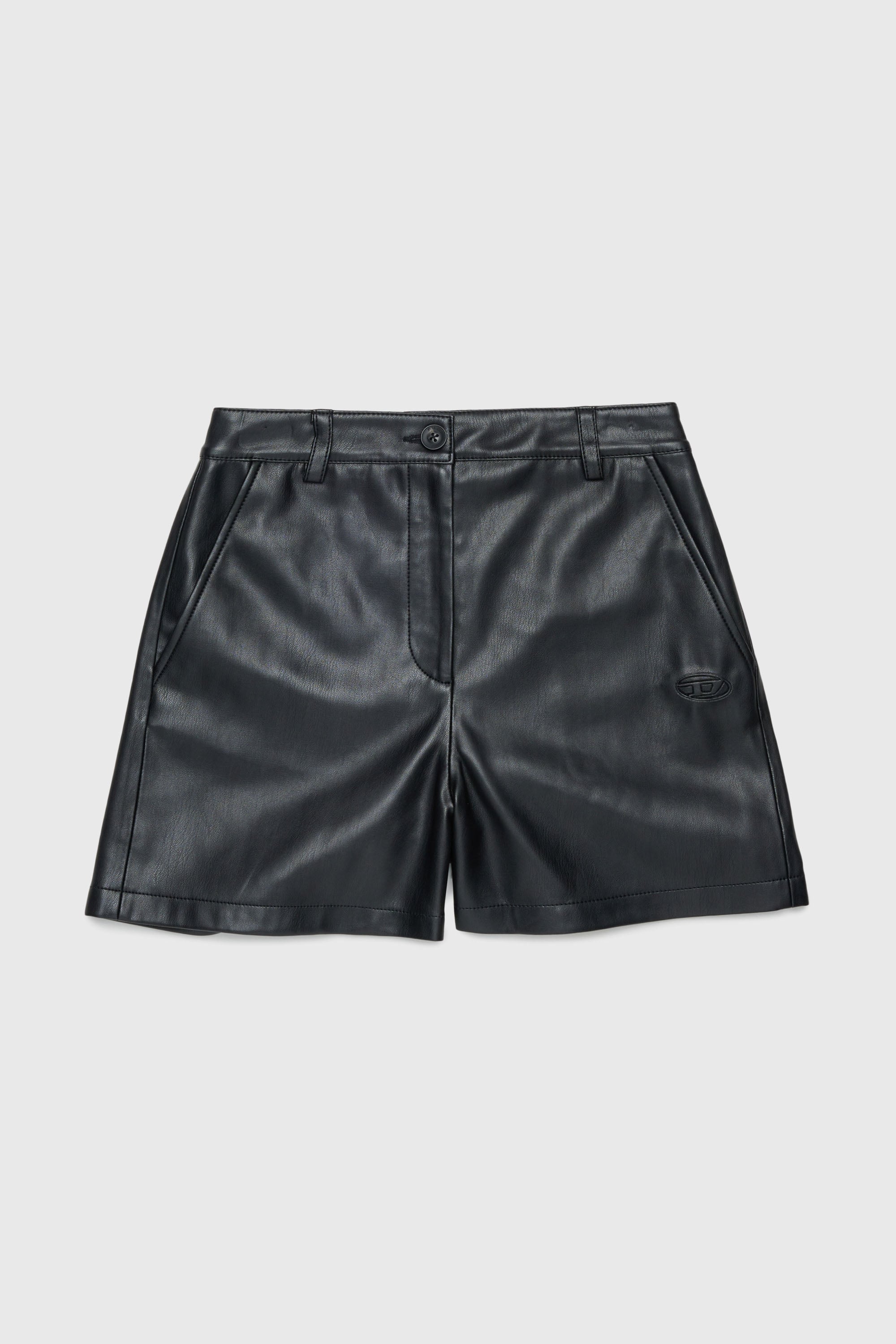 Diesel - PJENNY, Short en tissu enduit Femme in Noir - 1