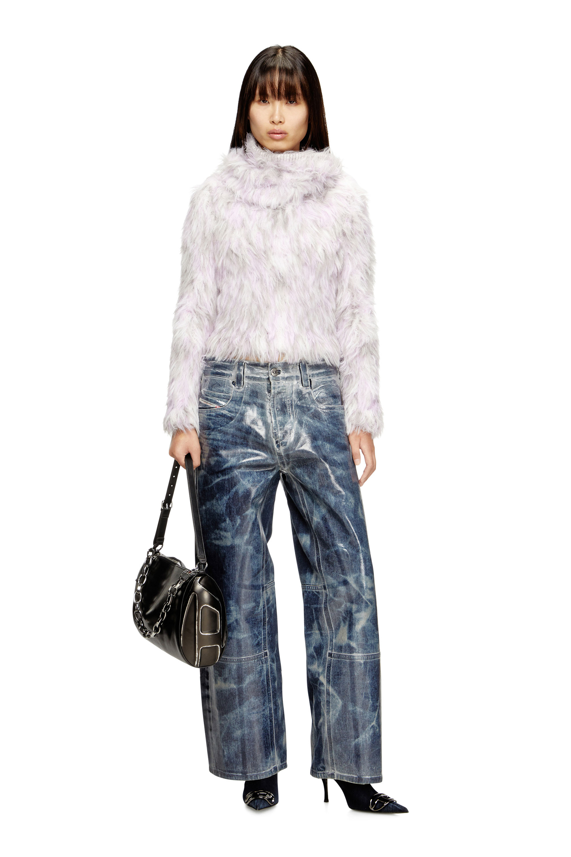 Diesel - M-ANNIKA, Pull en jacquard tricoté duveteux Femme in Polychrome - 2