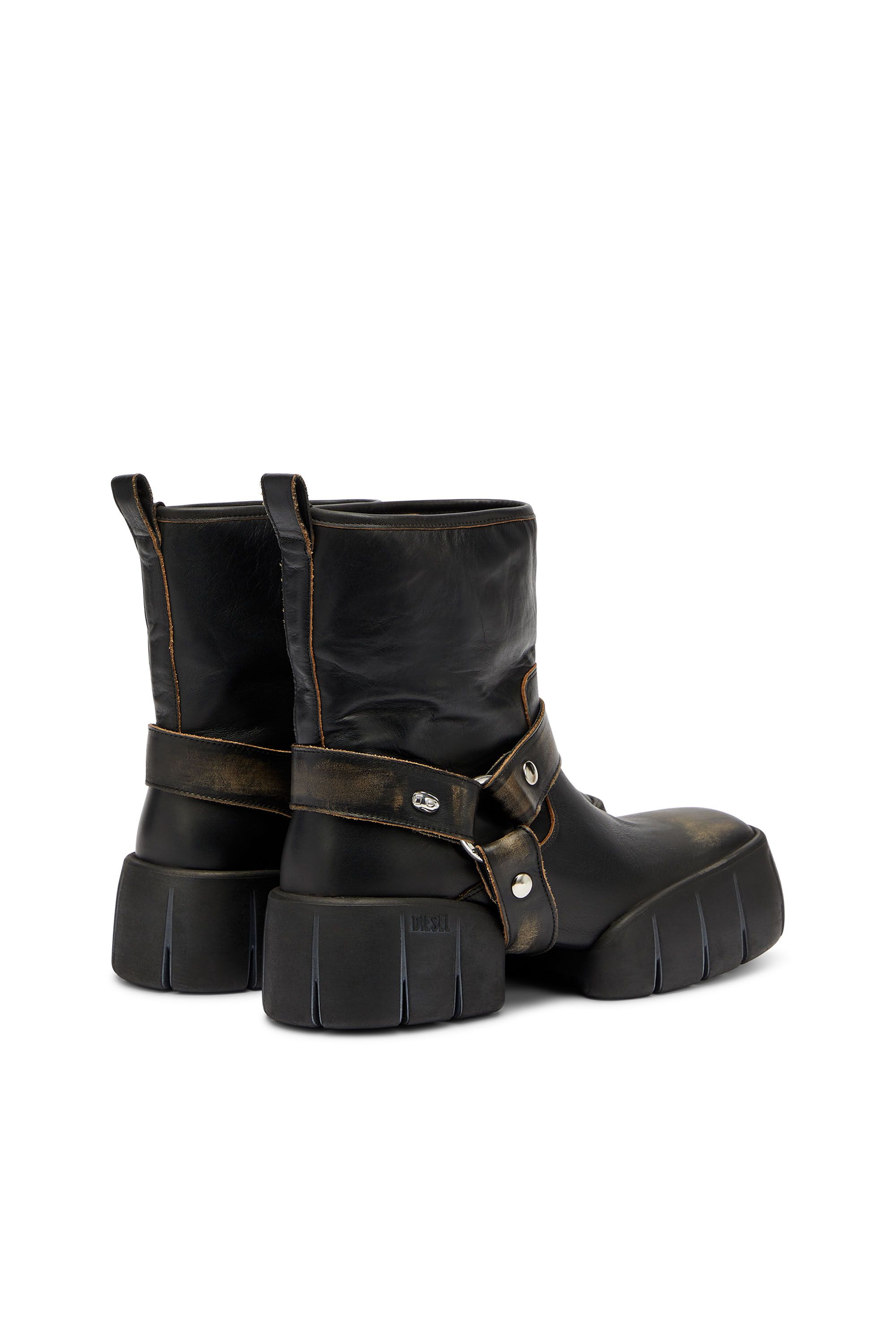Diesel - D-TEX TU, D-Tex - Bottes biker en cuir effet vieilli Homme in ToBeDefined - 3