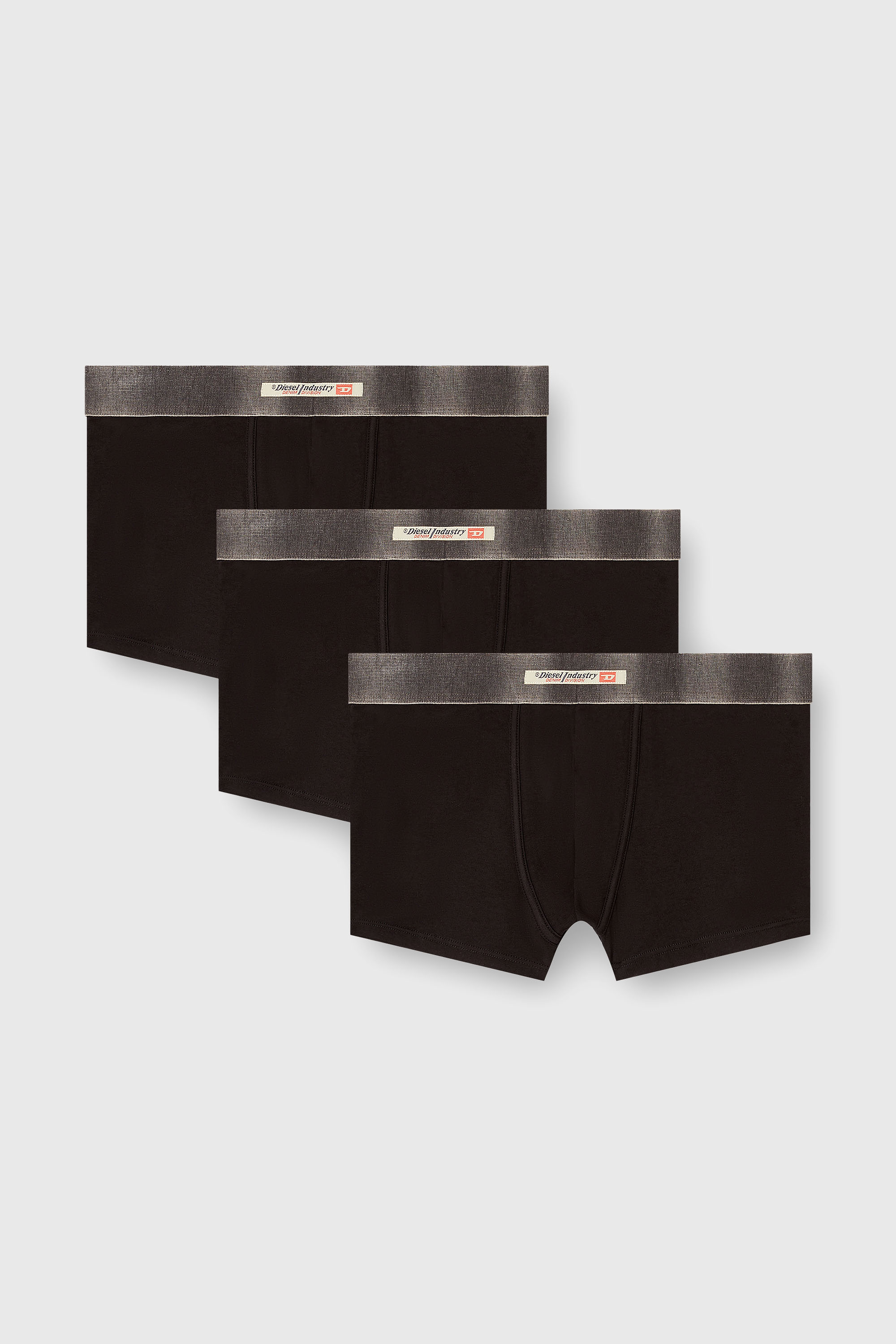 Diesel - DAMIEN-DNM-3PACK, Lot de trois boxers en coton stretch avec ceinture en satin Homme in Noir - 2