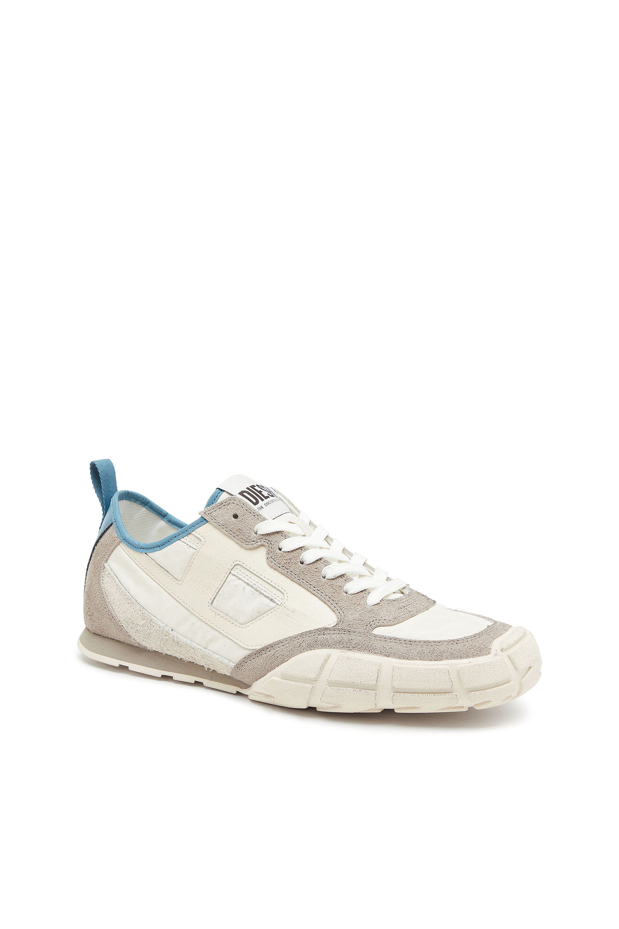 Diesel - S-PAGODHA LOW, Man's S-Pagodha - Sneakers in leather and nylon in White/Grey - 6