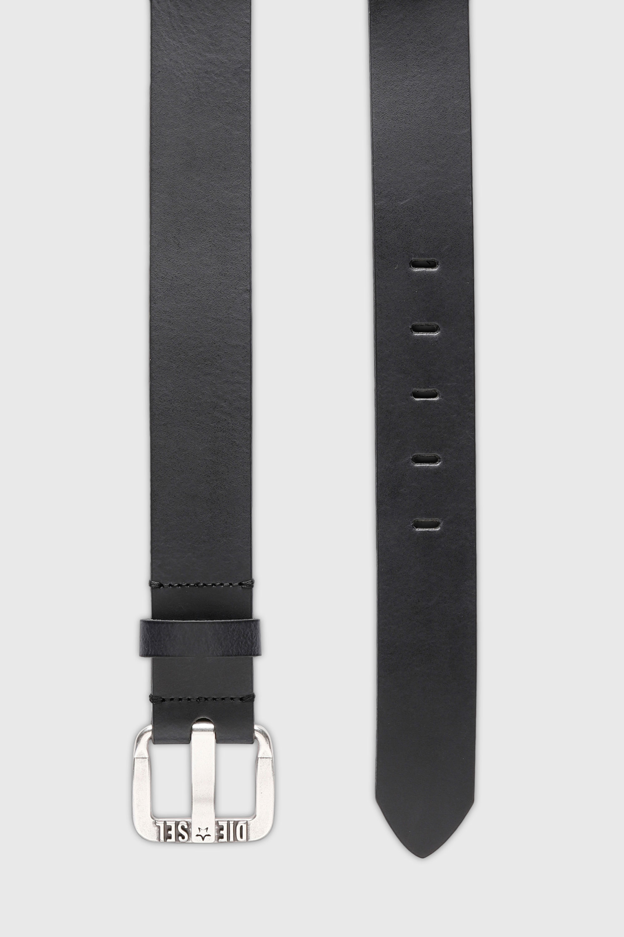 Diesel - B-STAR II, Ceinture 3.9 cm en cuir avec boucle logo &eacute;toile en m&eacute;tal Homme in Noir - 3