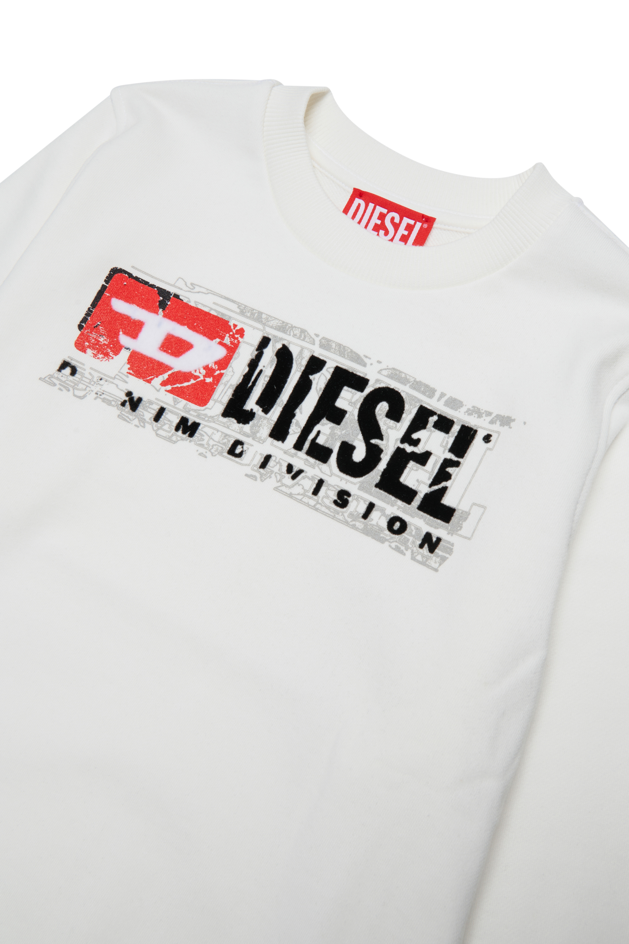 Diesel - SLOMIX, Sweat-shirt avec logo effet us&eacute; Homme in Blanc - 3