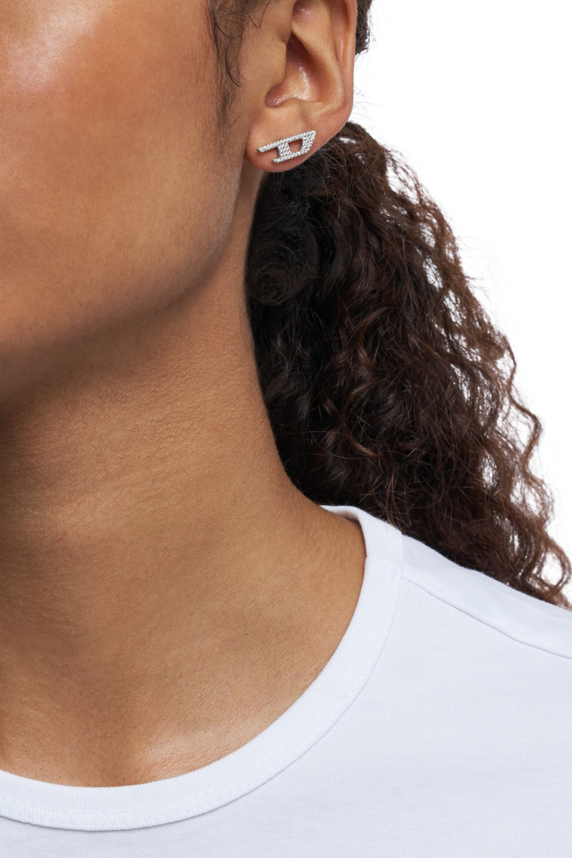 Diesel - DX1630040 JEWELLERY, Clou scintillant en acier inoxydable Mixte in Gris argenté - 3