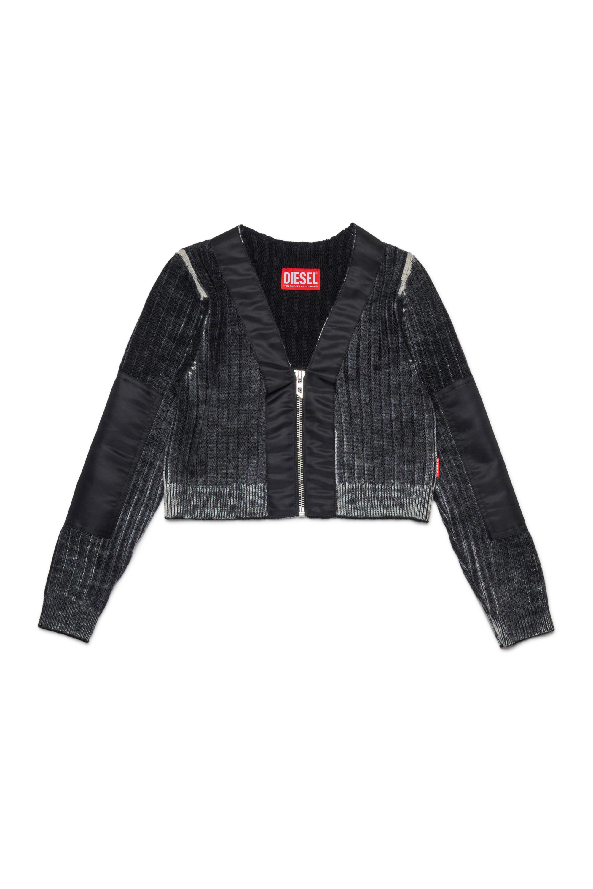 Diesel - KMASERA, Pull en laine avec fermeture éclair frontale Femme in Noir - 1