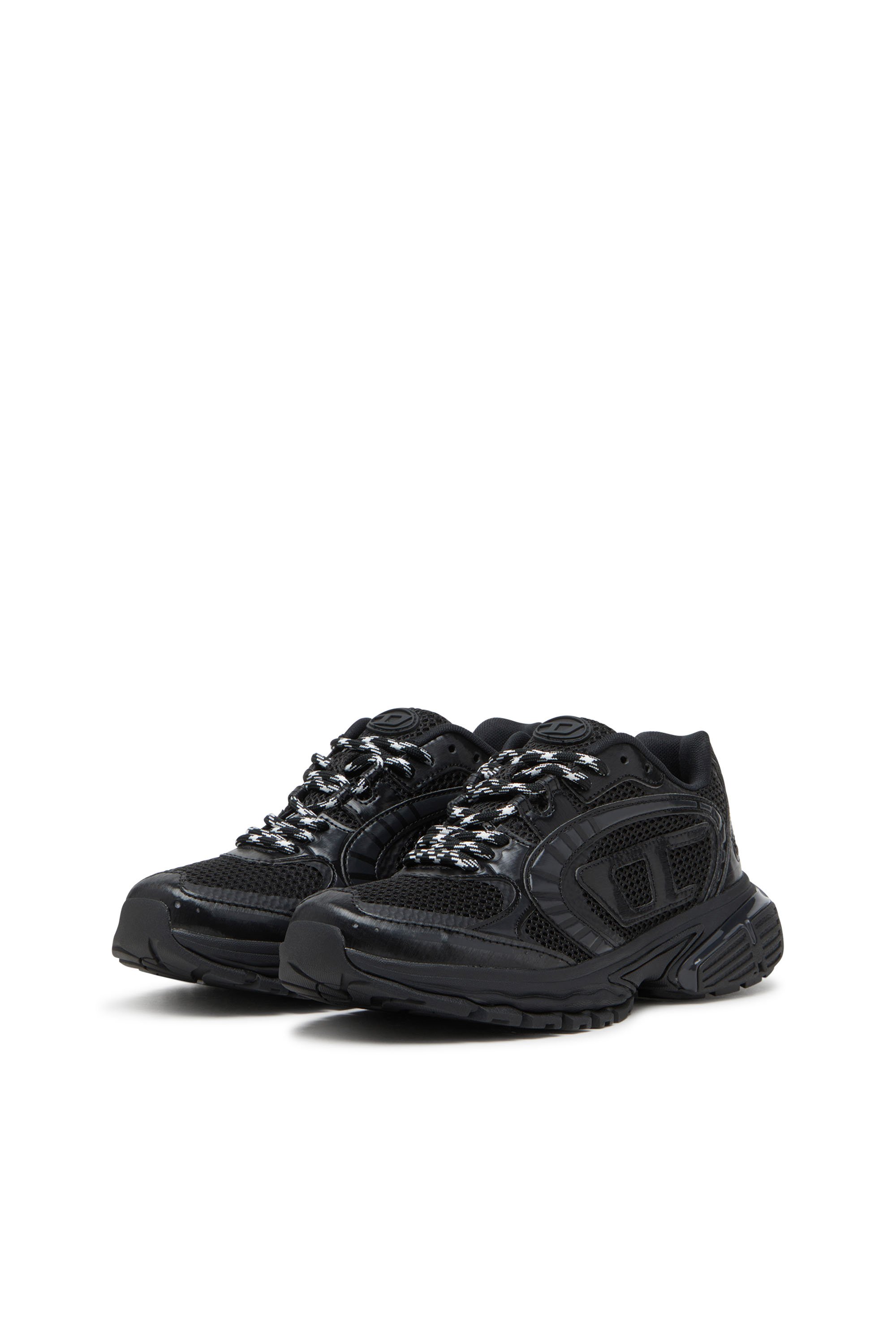 Diesel - S-PRO-V-DENSE LOW W, Sneakers en mesh monochrome avec logo Oval D Femme in Noir - 8