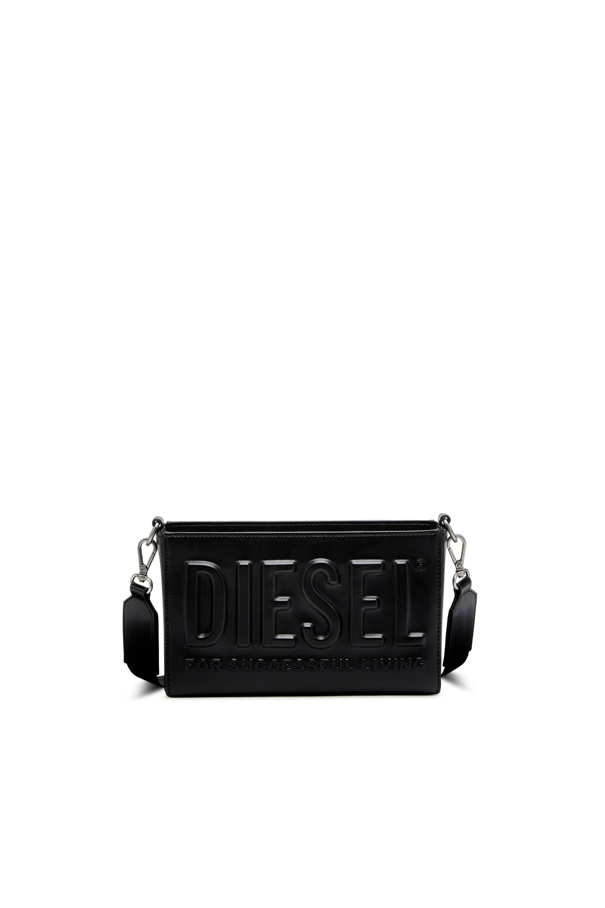 Diesel - DSL 3D CAMERA BAG, Dsl 3D-Sac Camera en PU avec logo embossé Homme in Noir - 1