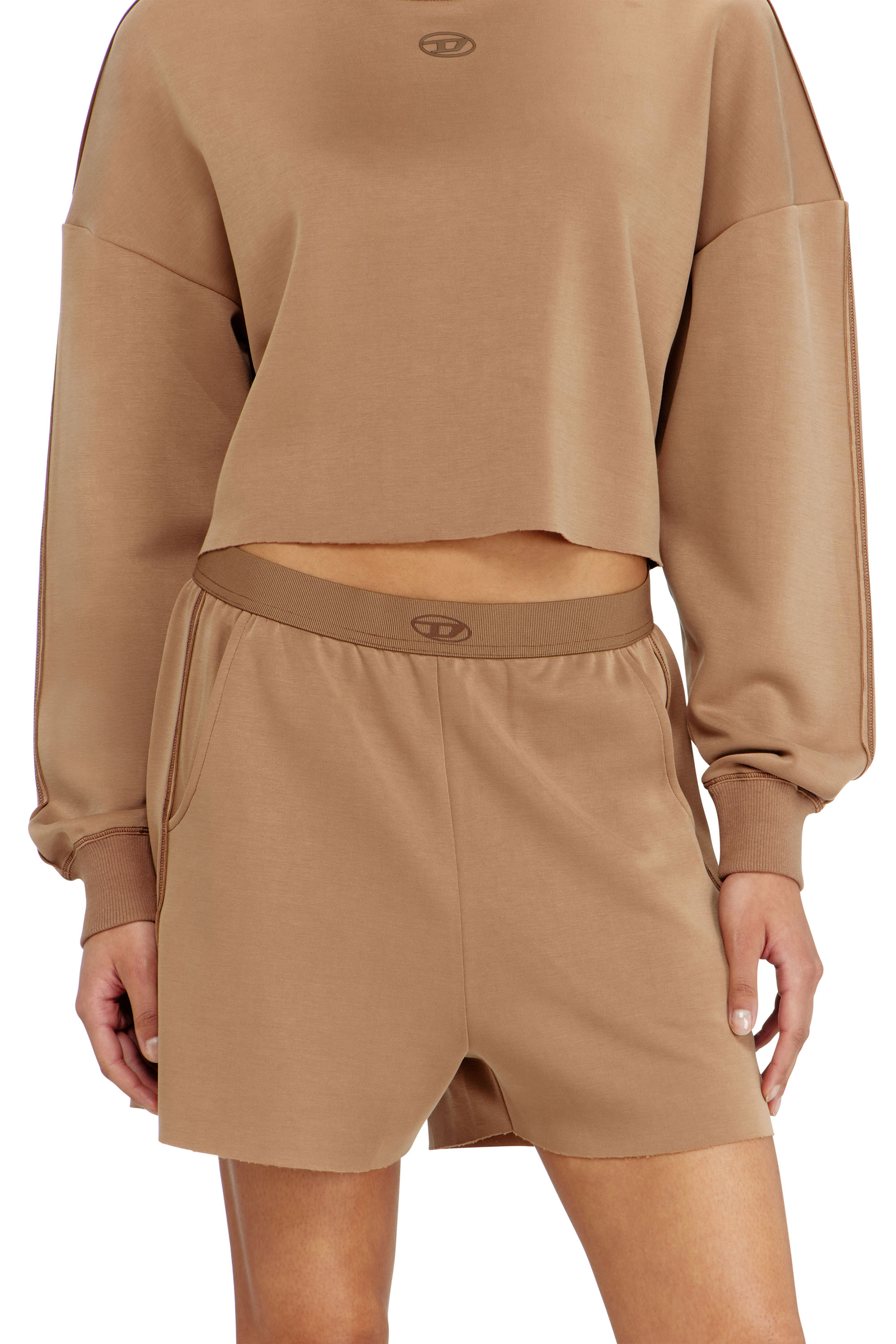 Diesel - MARTHA-UTLT, Short en scuba stretch l&eacute;ger Femme in Marron - 2