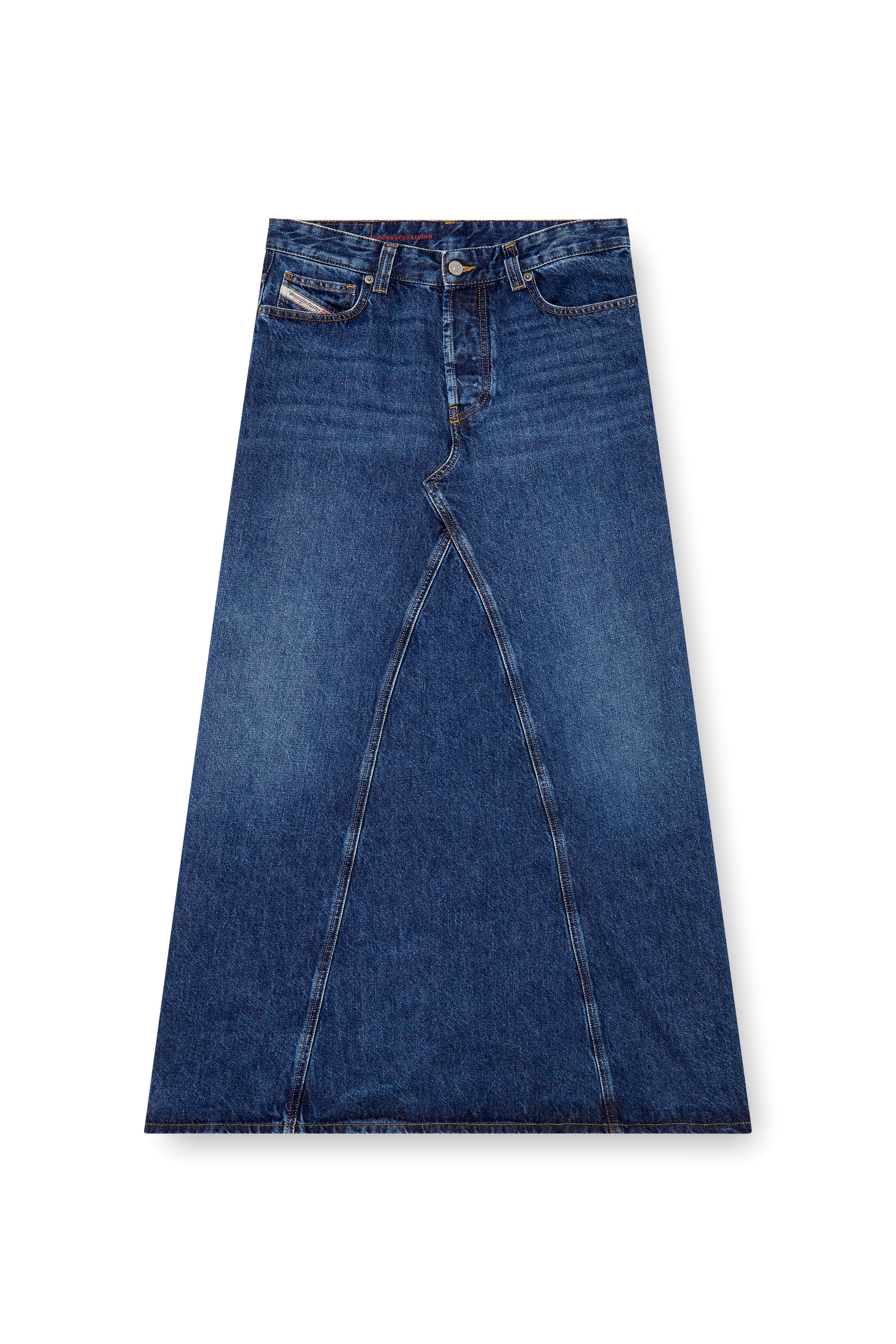 Diesel - DE-PAGO, Jupe longue en denim Femme in Bleu - 1