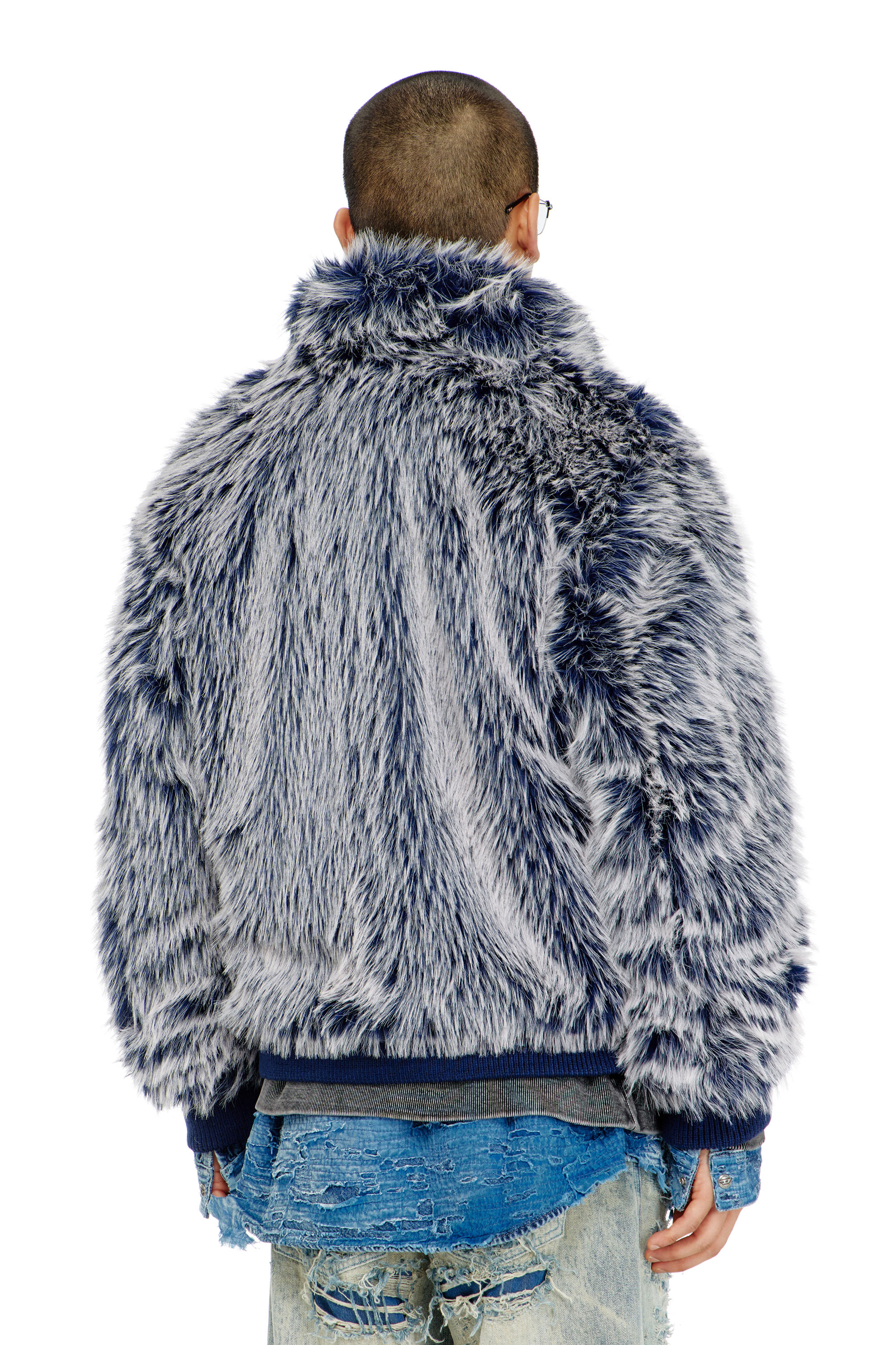 Diesel - W-VICTOR, Veste d'hiver shaggy Homme in Bleu - 4