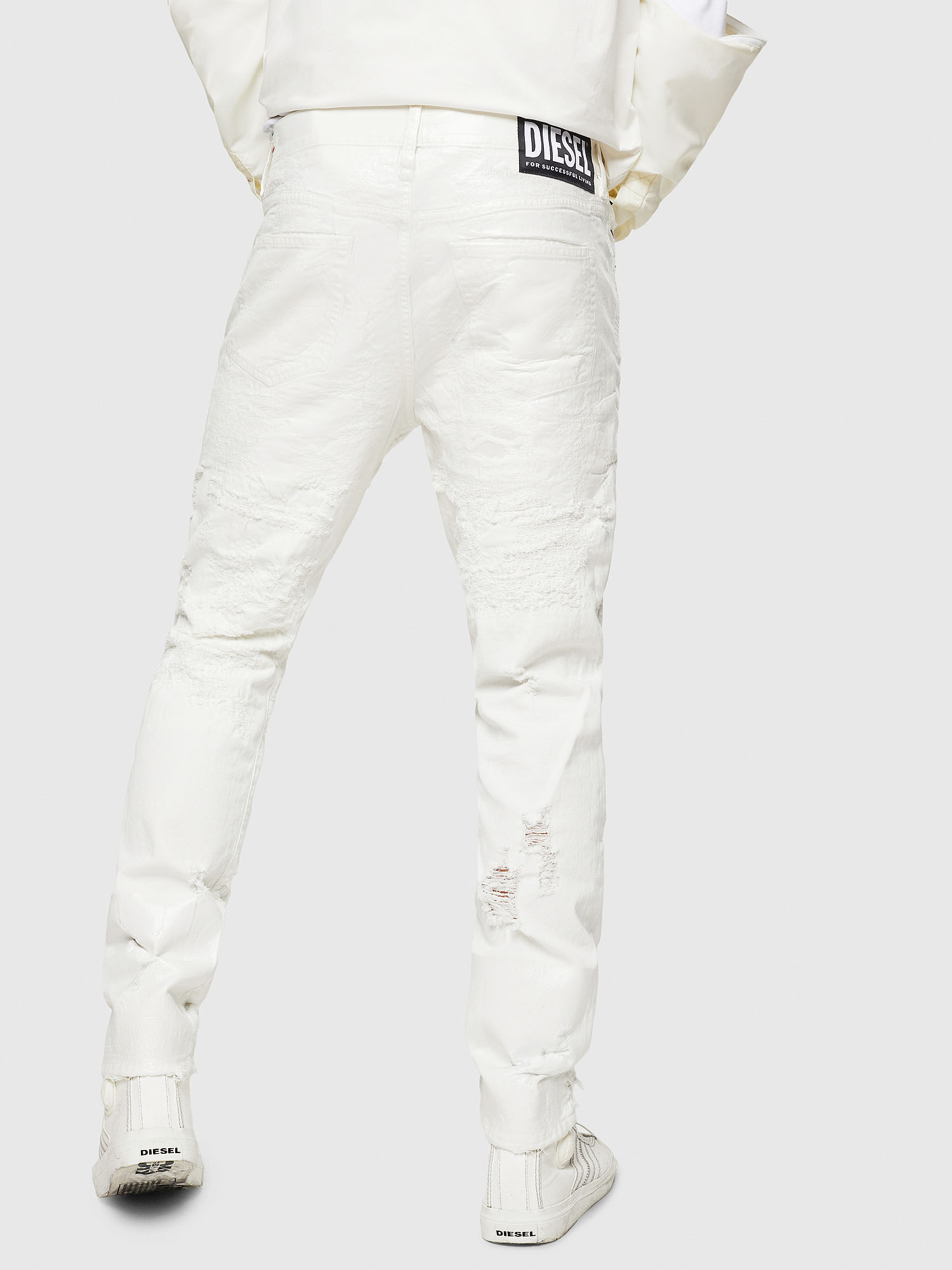 D-MHARKY-SP3 069GY Men: Slim White Jeans | Diesel