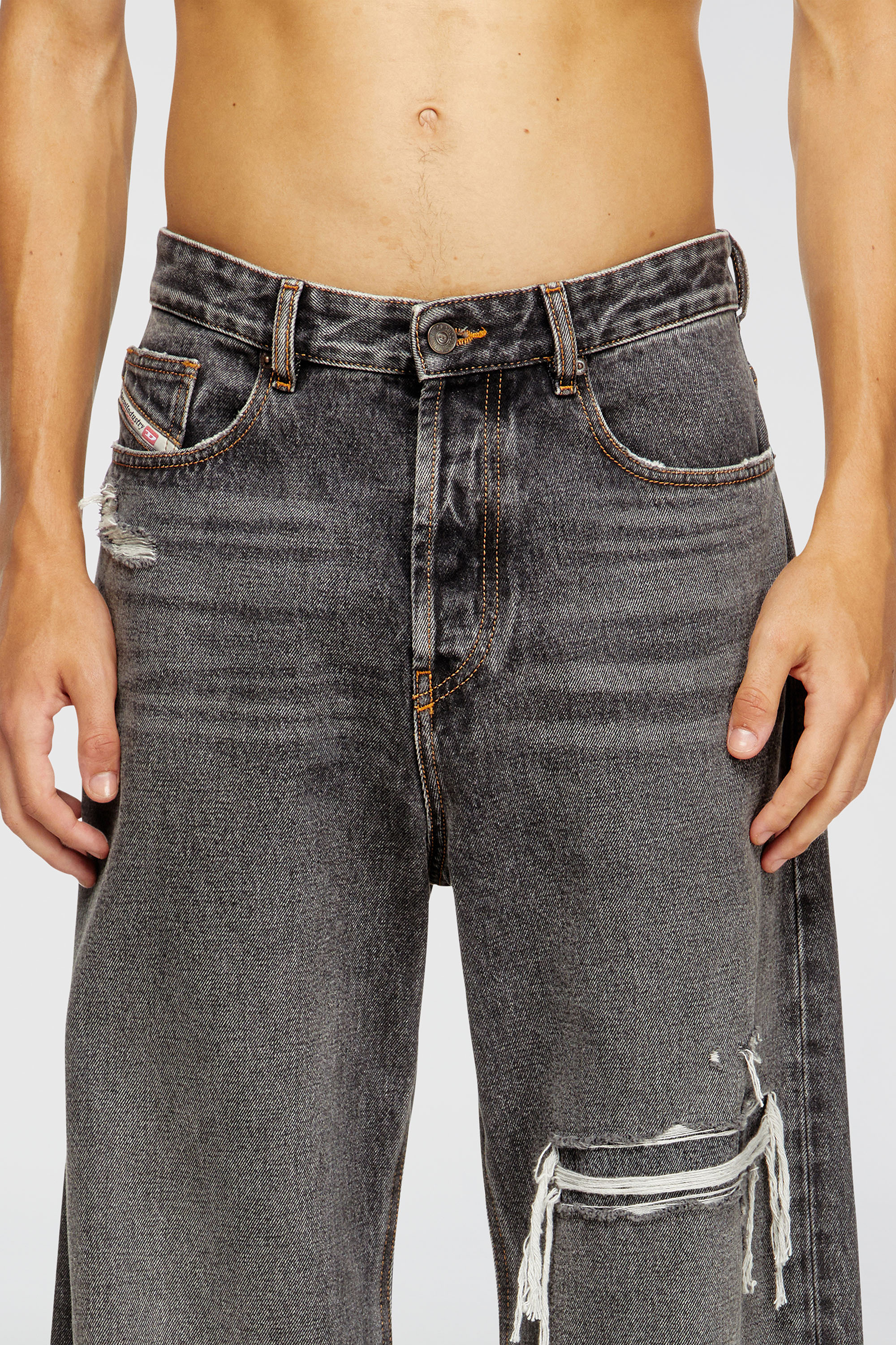 Diesel - Relaxed Jeans D-Rise 007F6 Homme, Noir/Gris fonc&eacute; - Image 5