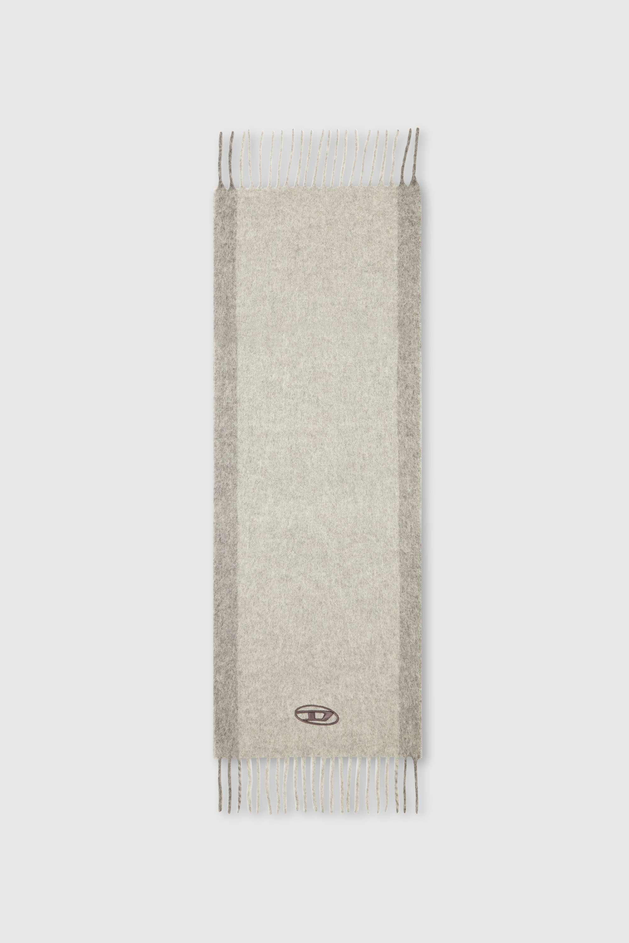 Diesel - S-OLID, &Eacute;charpe en m&eacute;lange de laine avec rayures contrast&eacute;es Homme in Gris - 2