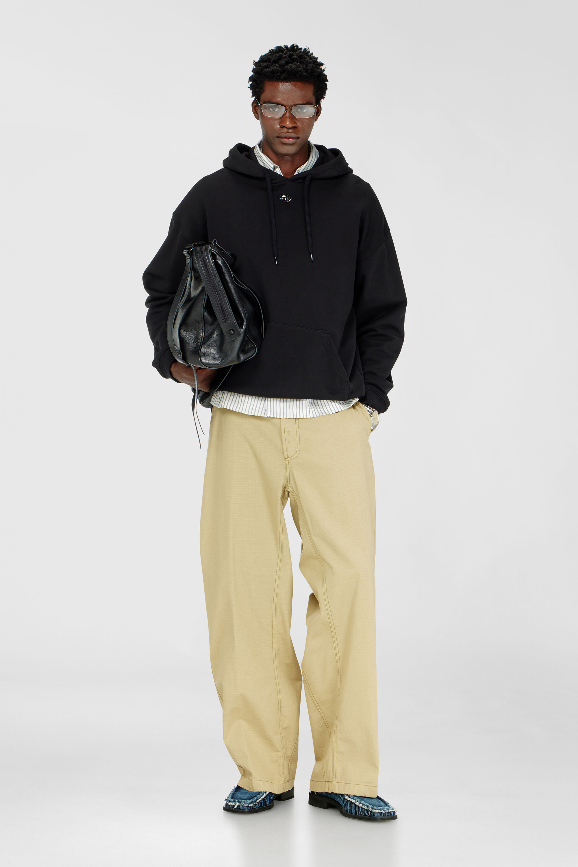 Diesel - S-BOXT-HOOD-DCO, Sweat &agrave; coupe d&eacute;contract&eacute;e avec poche kangourou Homme in Noir - 2