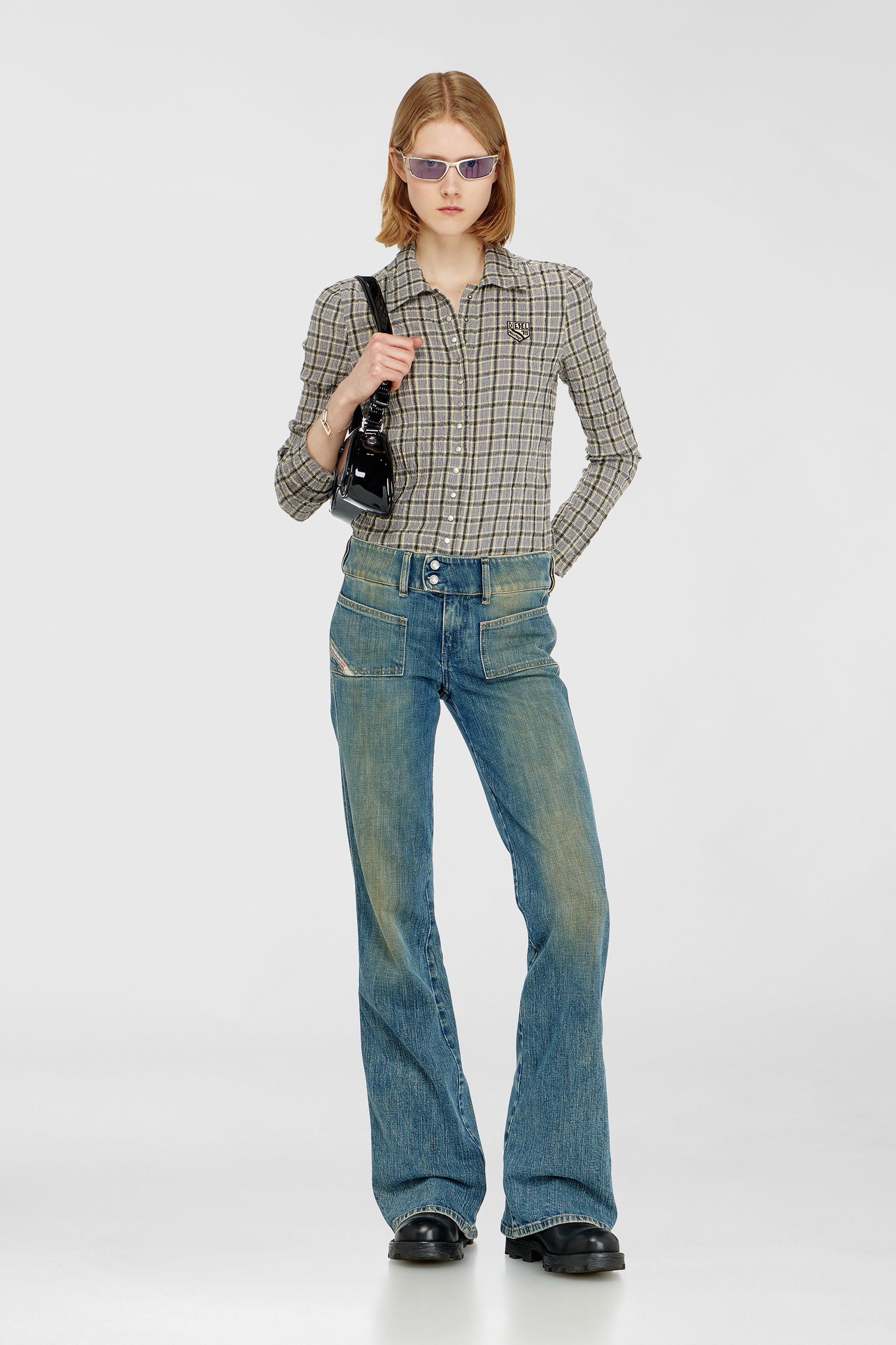 Diesel - Bootcut Jeans D-Hush 007EJ Femme, Bleu moyen - Image 1