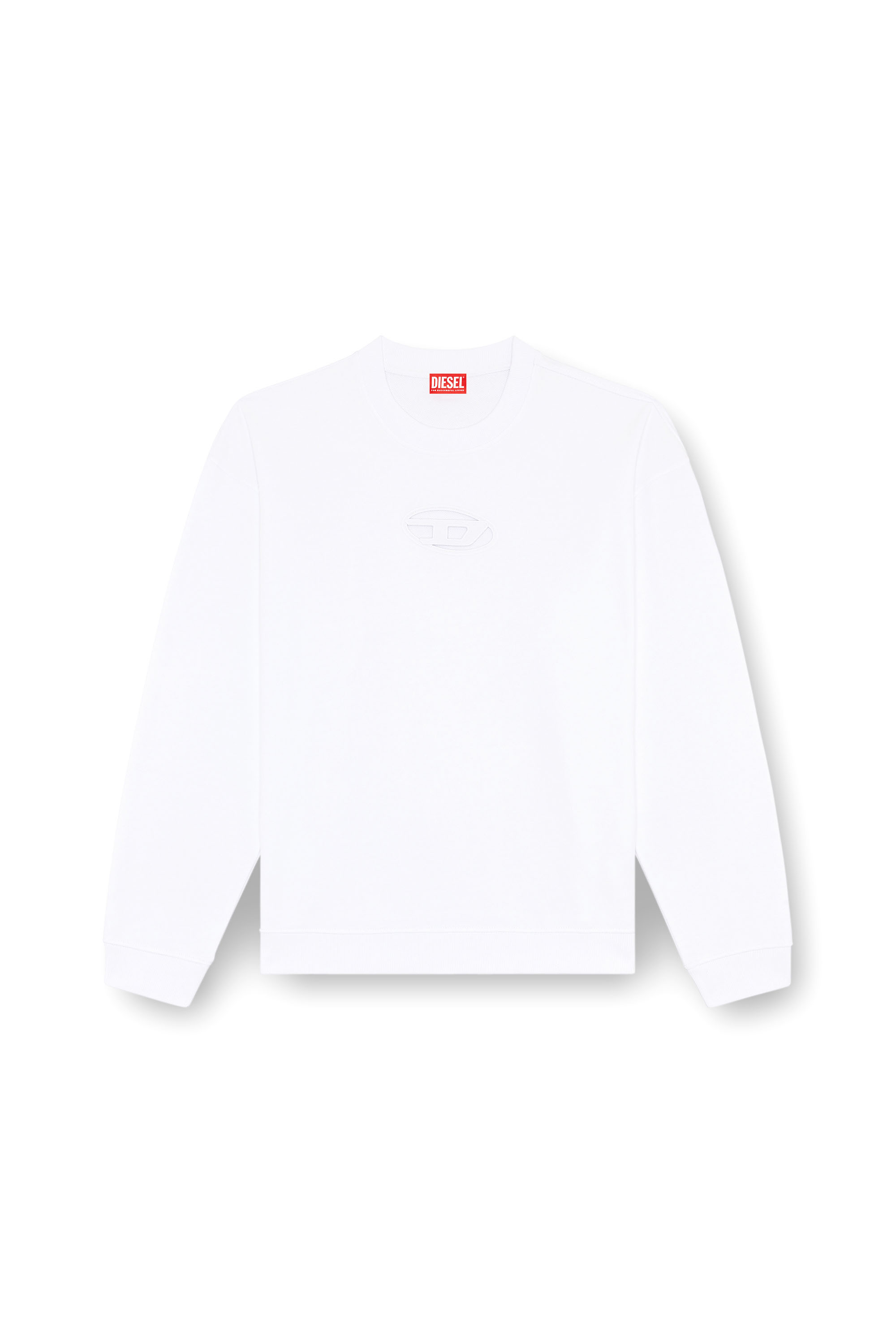 Diesel - S-BOXT-OD, Homme Sweat-shirt avec cut-out Oval D in Blanc - Image 3