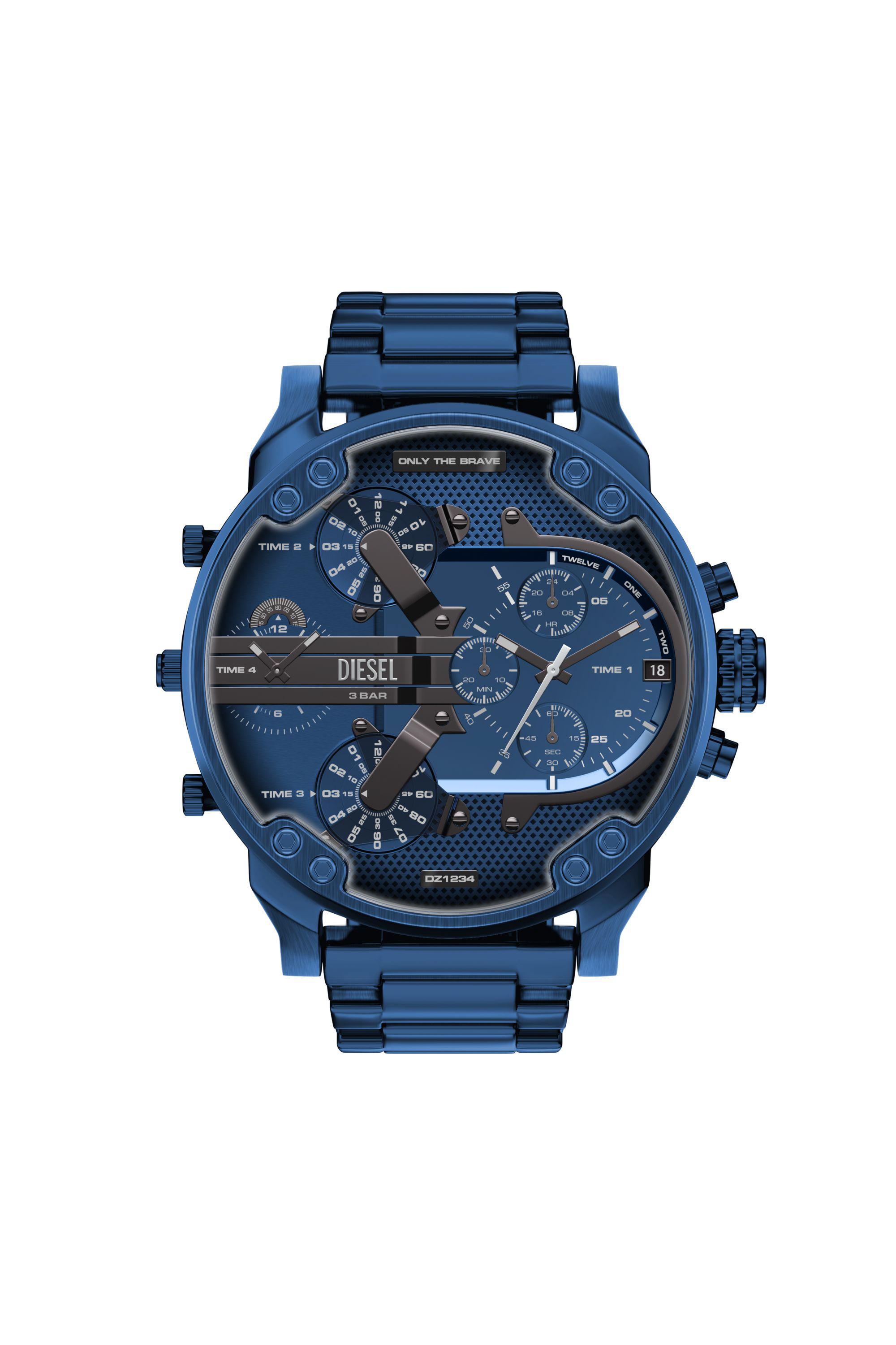 Diesel - DZ7496 WATCH, Man's Mr. Daddy 2.0 Blue Stainless Steel Watch in Blue - 1