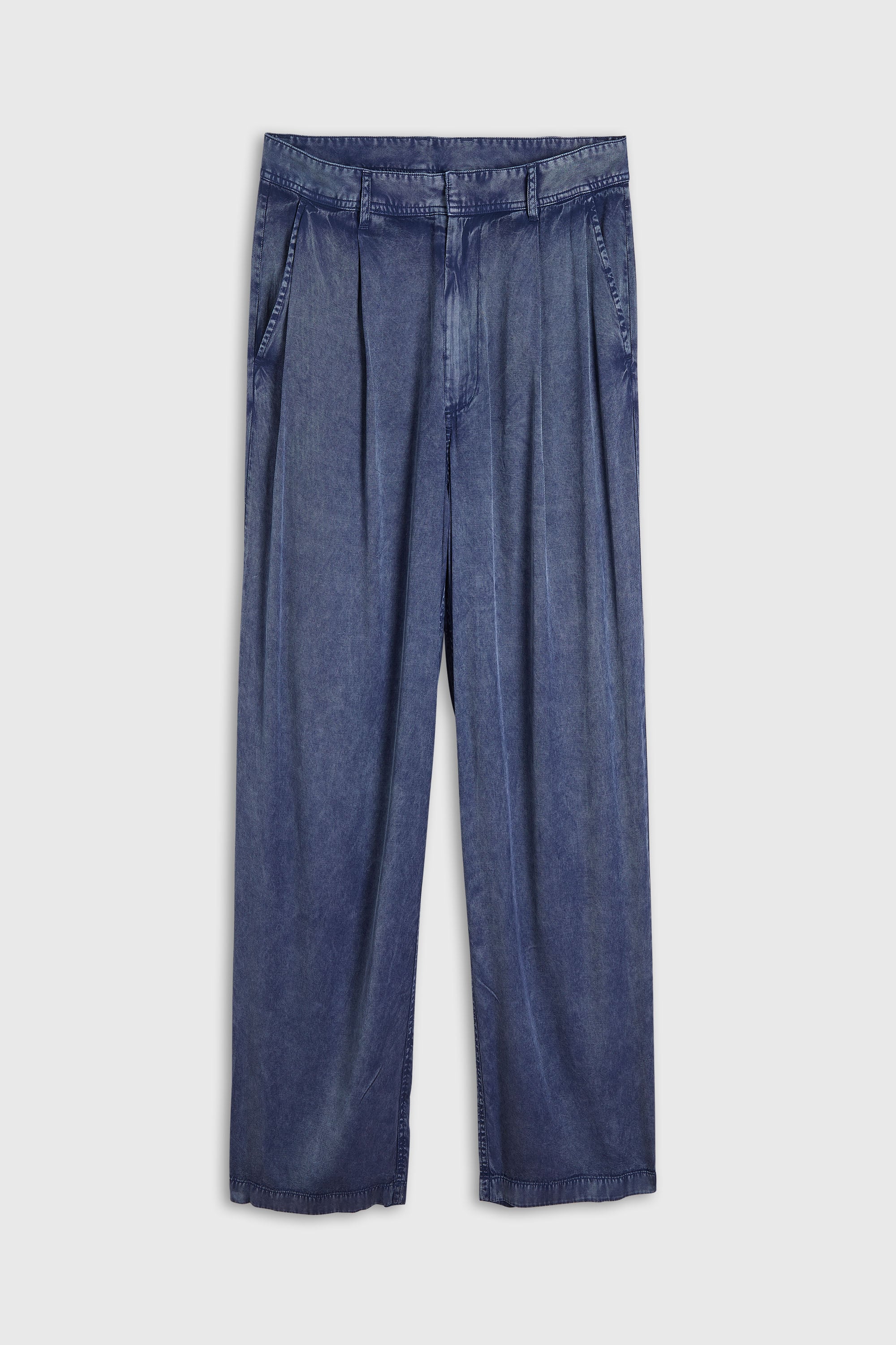 Diesel - P-FAUST-NIBC, Pantalon wide-leg en viscose effet denim Homme in Bleu - 2