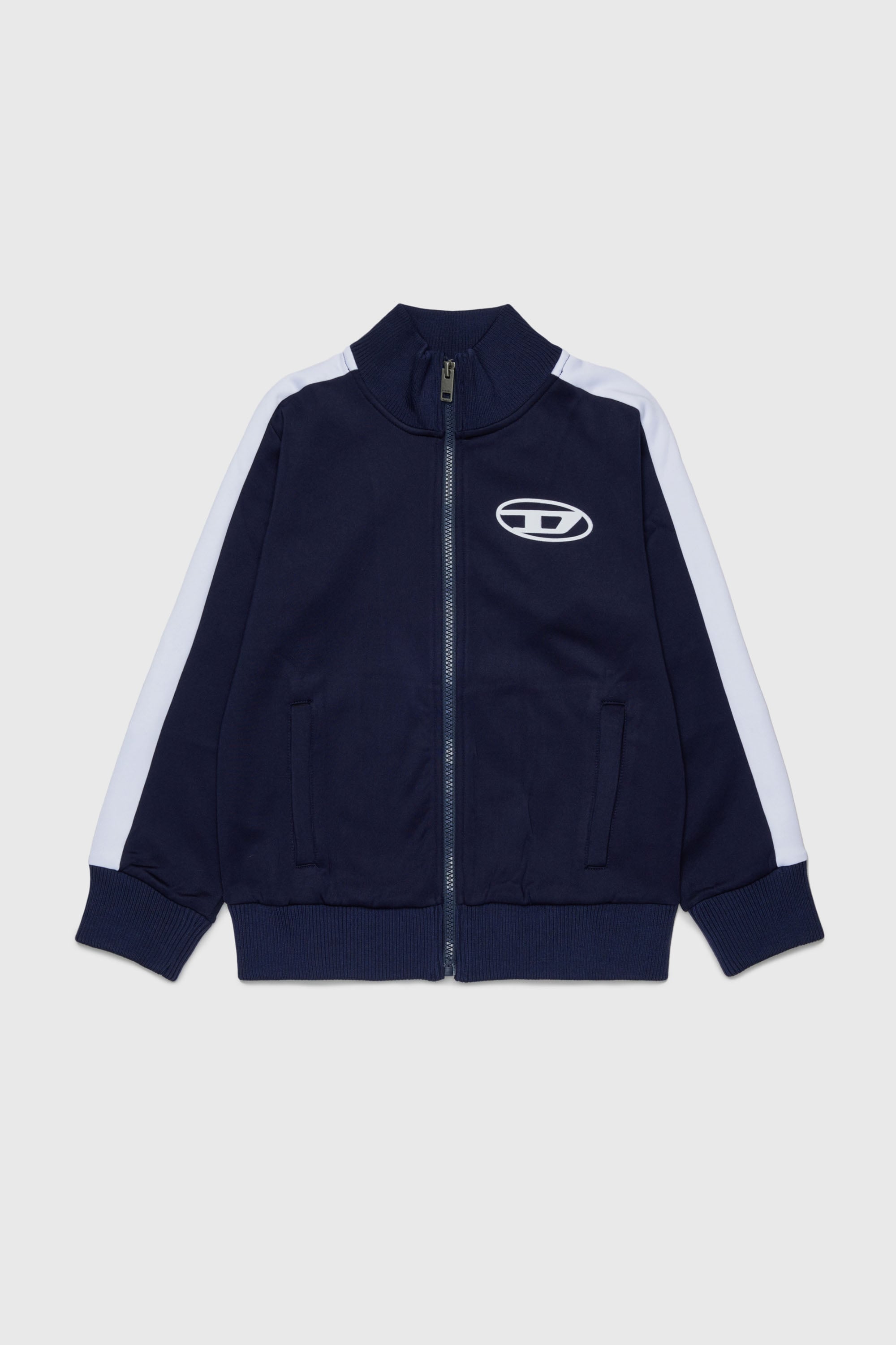 Diesel - SBOS, Track jacket avec logo Oval D Homme in Bleu - 1
