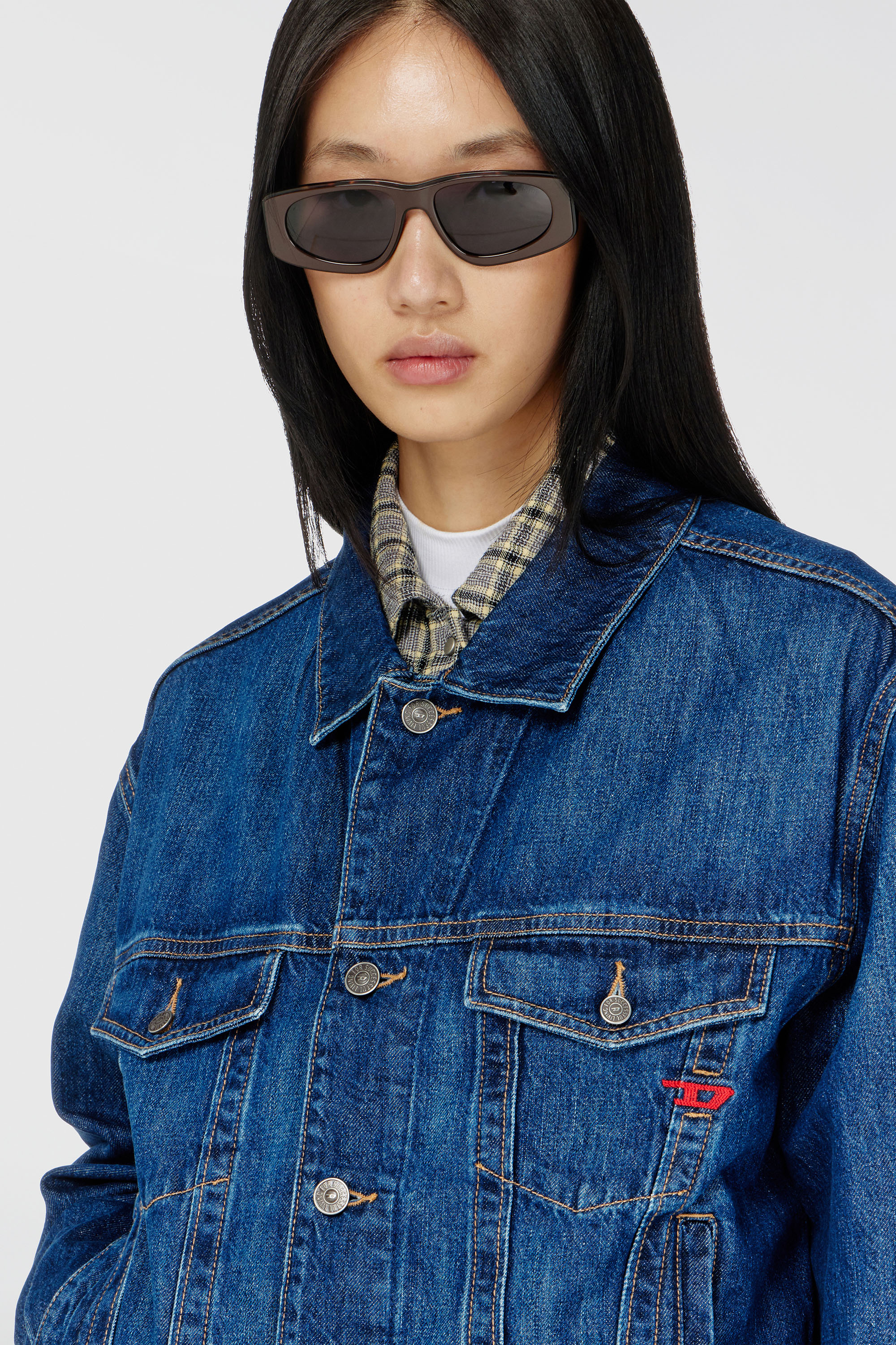 Diesel - D-RANGER, Veste trucker en denim Homme in Bleu - 5