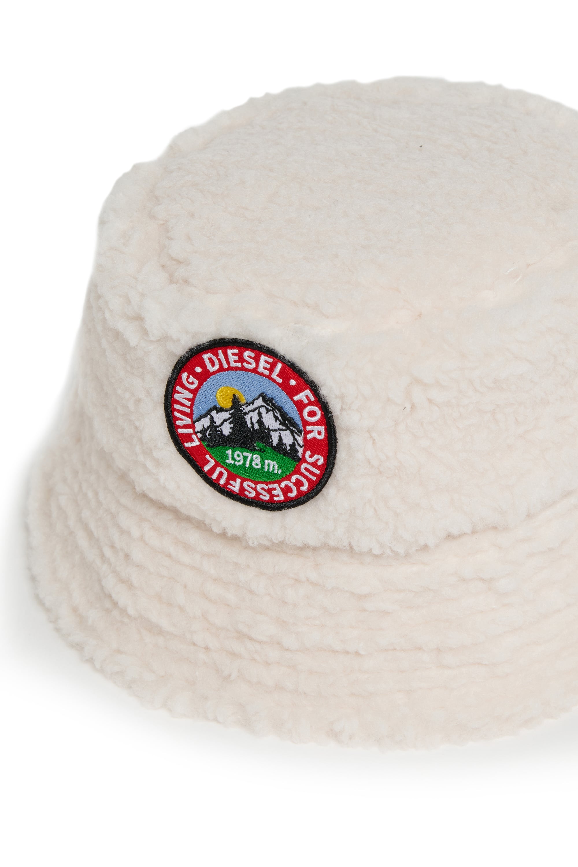 Diesel - FBONT, Bob bucket hat en tissu peluche doux Mixte in Blanc - 3
