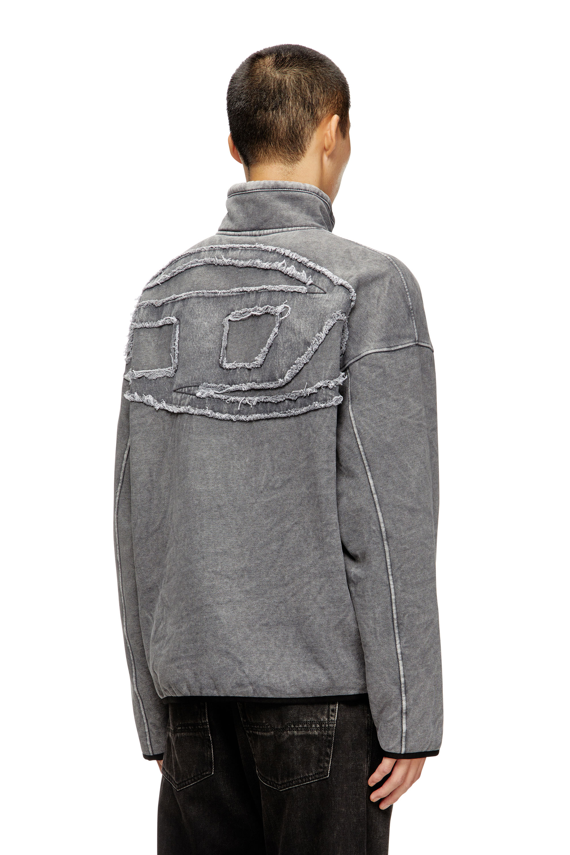 Diesel - S-BATY-NEW, Sweat à fermeture éclair avec doublure intérieure Homme in Gris - 4