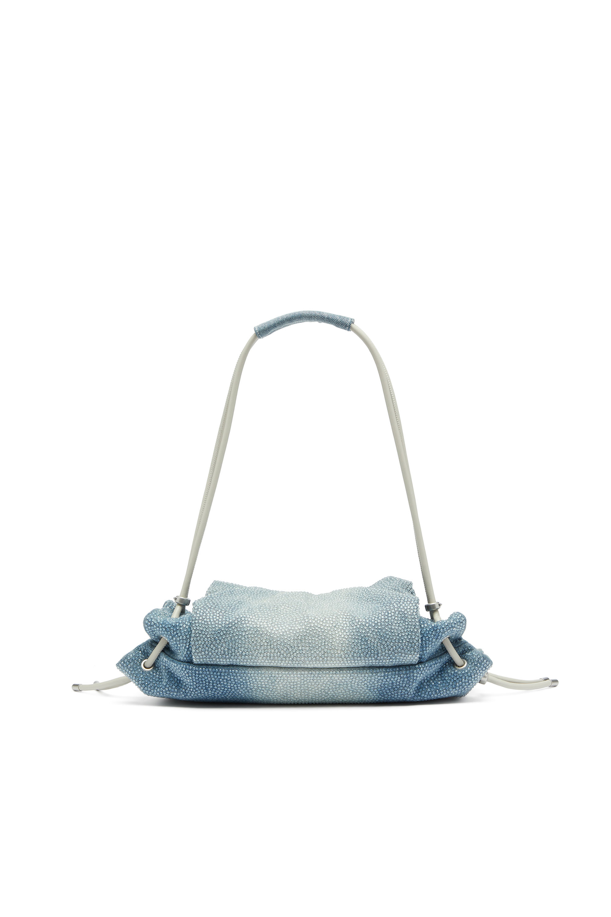 Diesel - SCRUNCH-D SHOULDER S, Scrunch-D - Sac &eacute;paule en denim avec cristaux transparents Femme in Bleu - 2