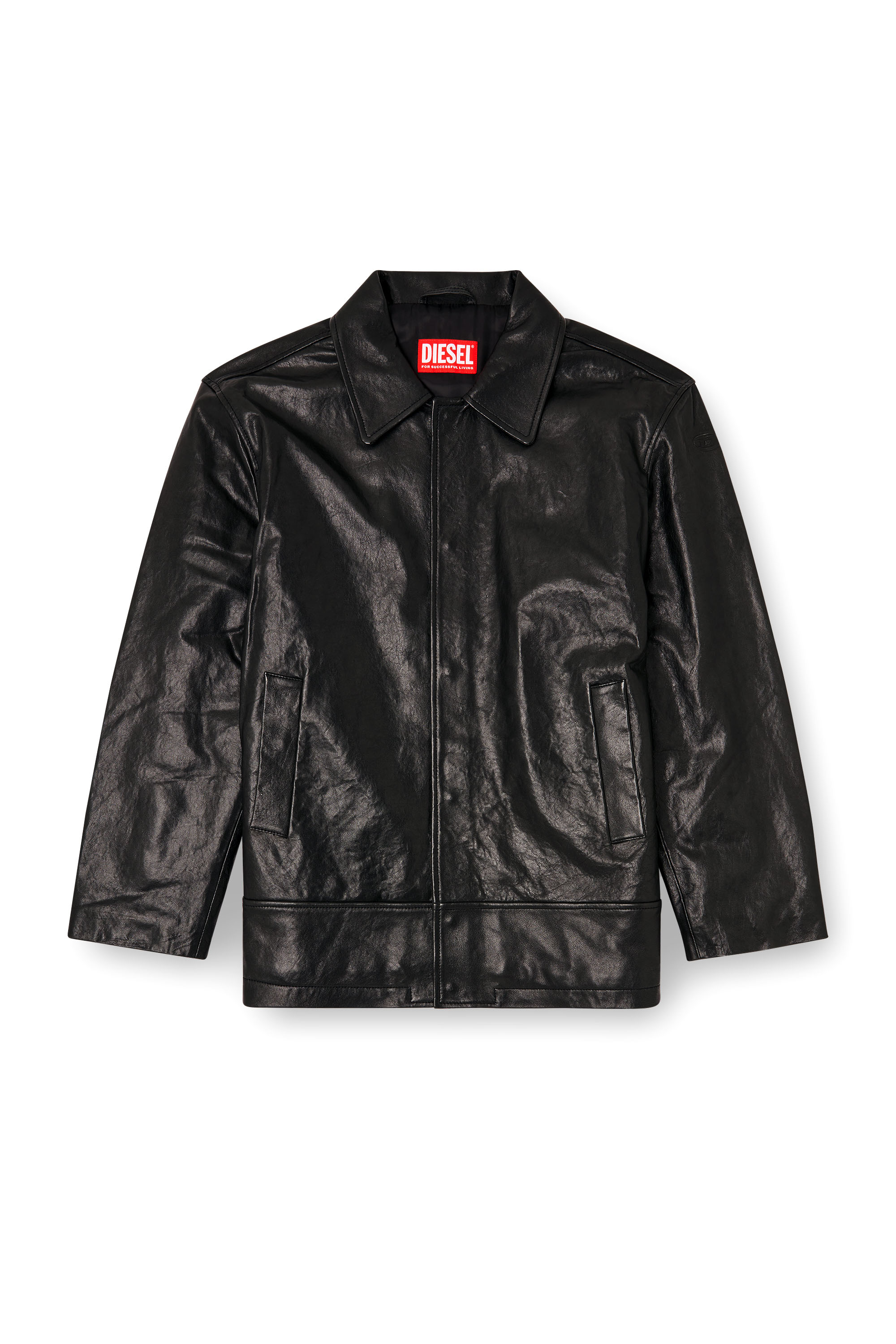 Diesel - L-JESS, Veste en cuir matelassée Homme in Noir - 3