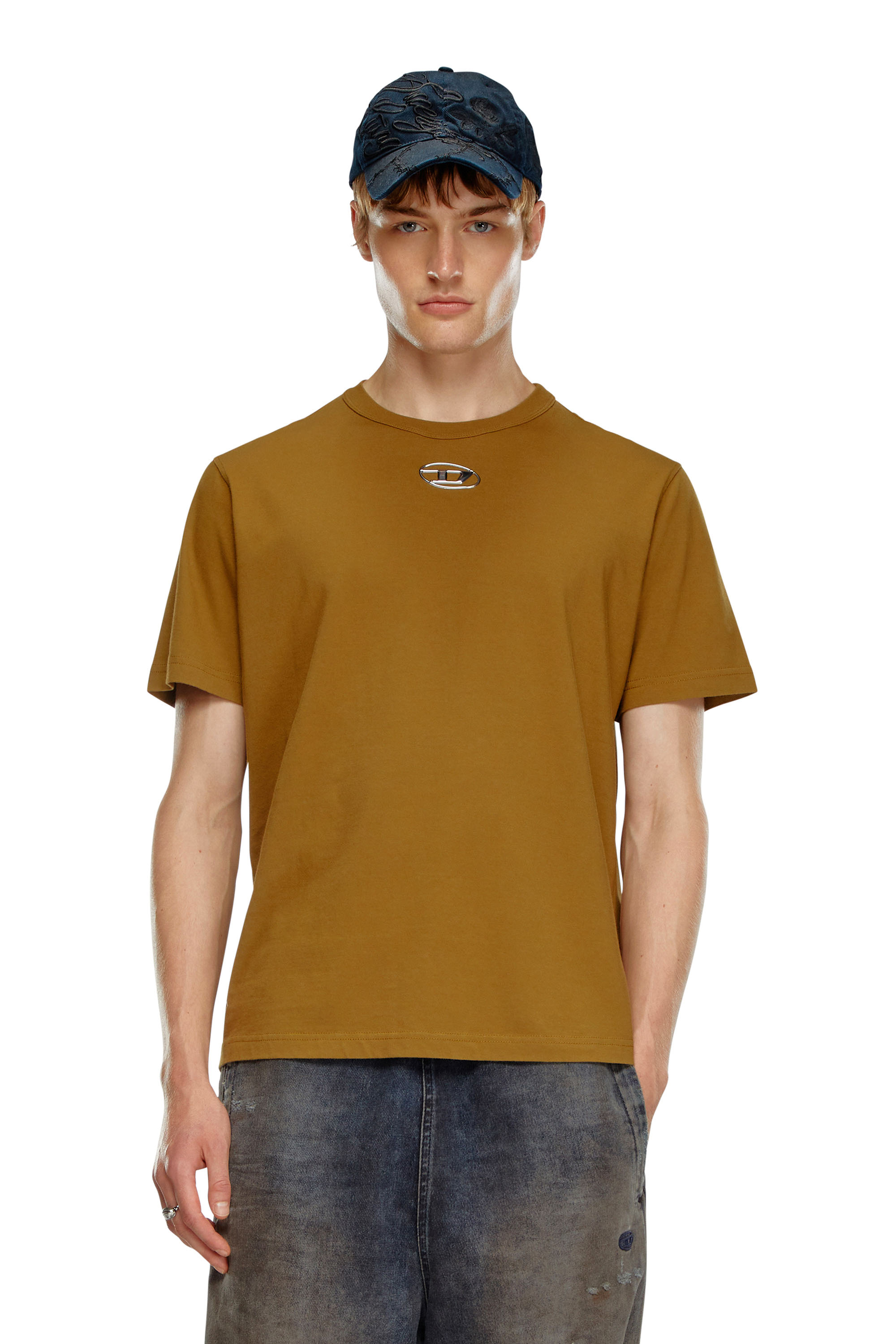 Diesel - T-JUST-OD, Homme T-shirt avec logo moulé par injection in Marron - Image 1