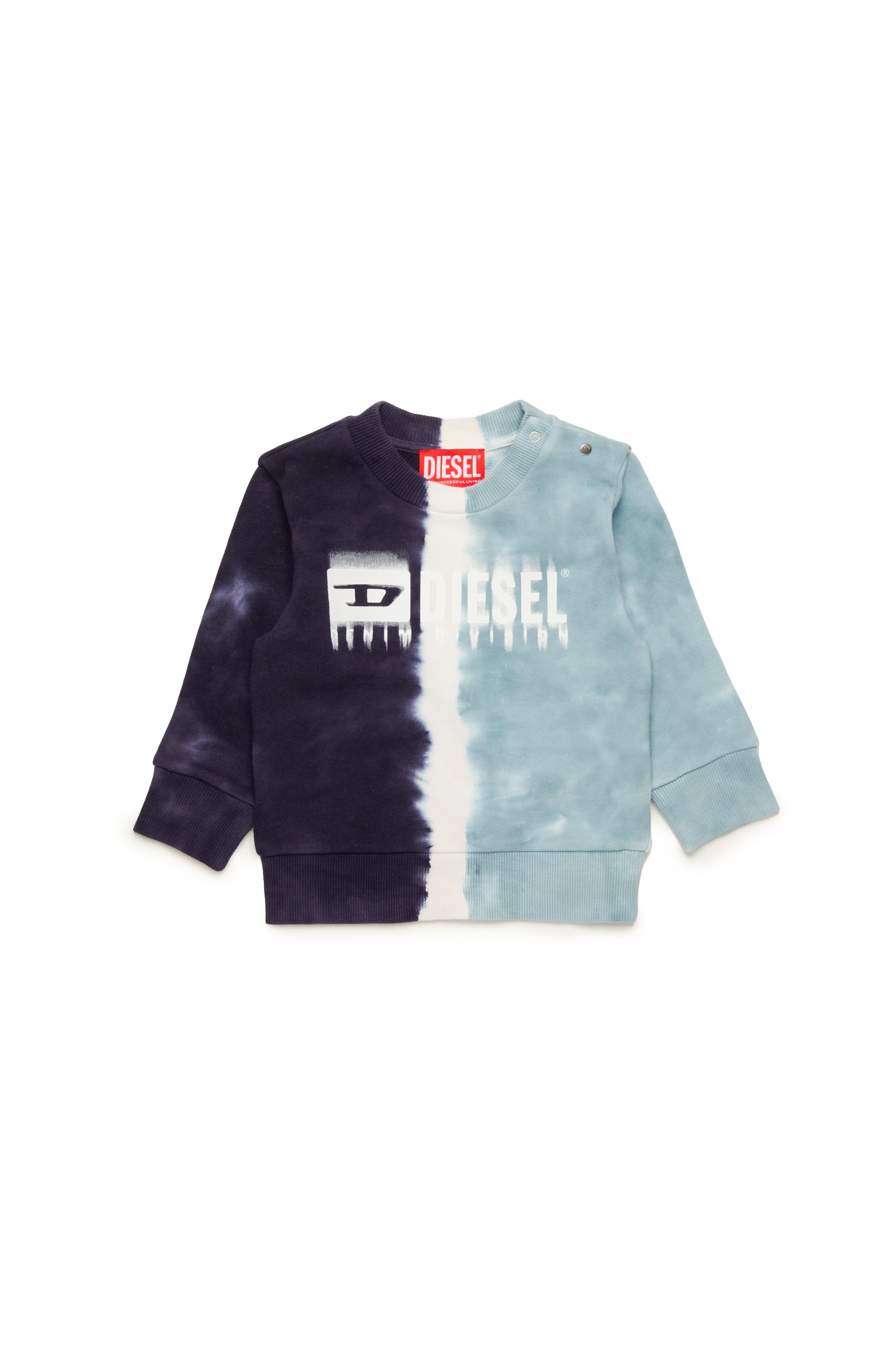 Diesel - SKITEB, Sweat-shirt teint en plongée avec logo dégradé Homme in Bleu - 1