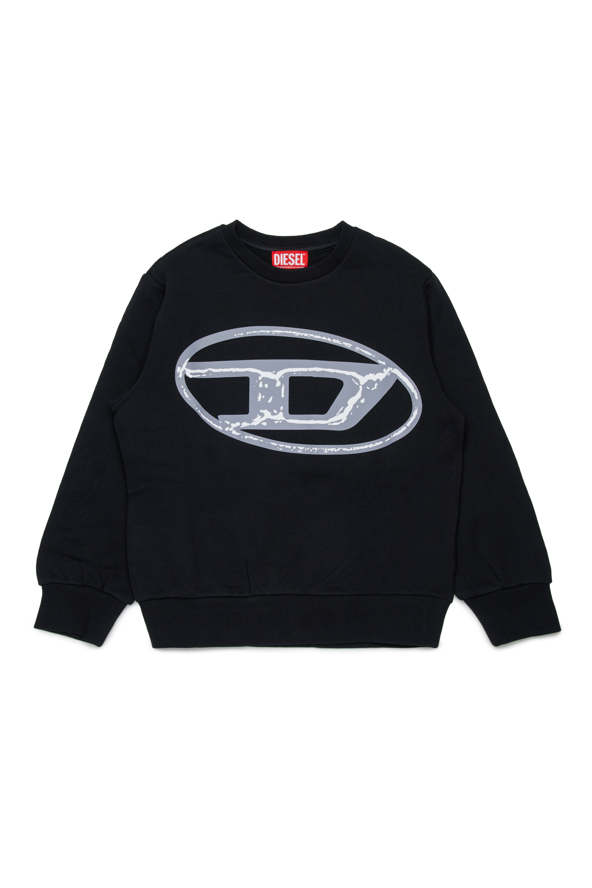 Diesel - SBONNIE OVER, Sweatshirt en coton avec logo Oval D Homme in Noir - 1