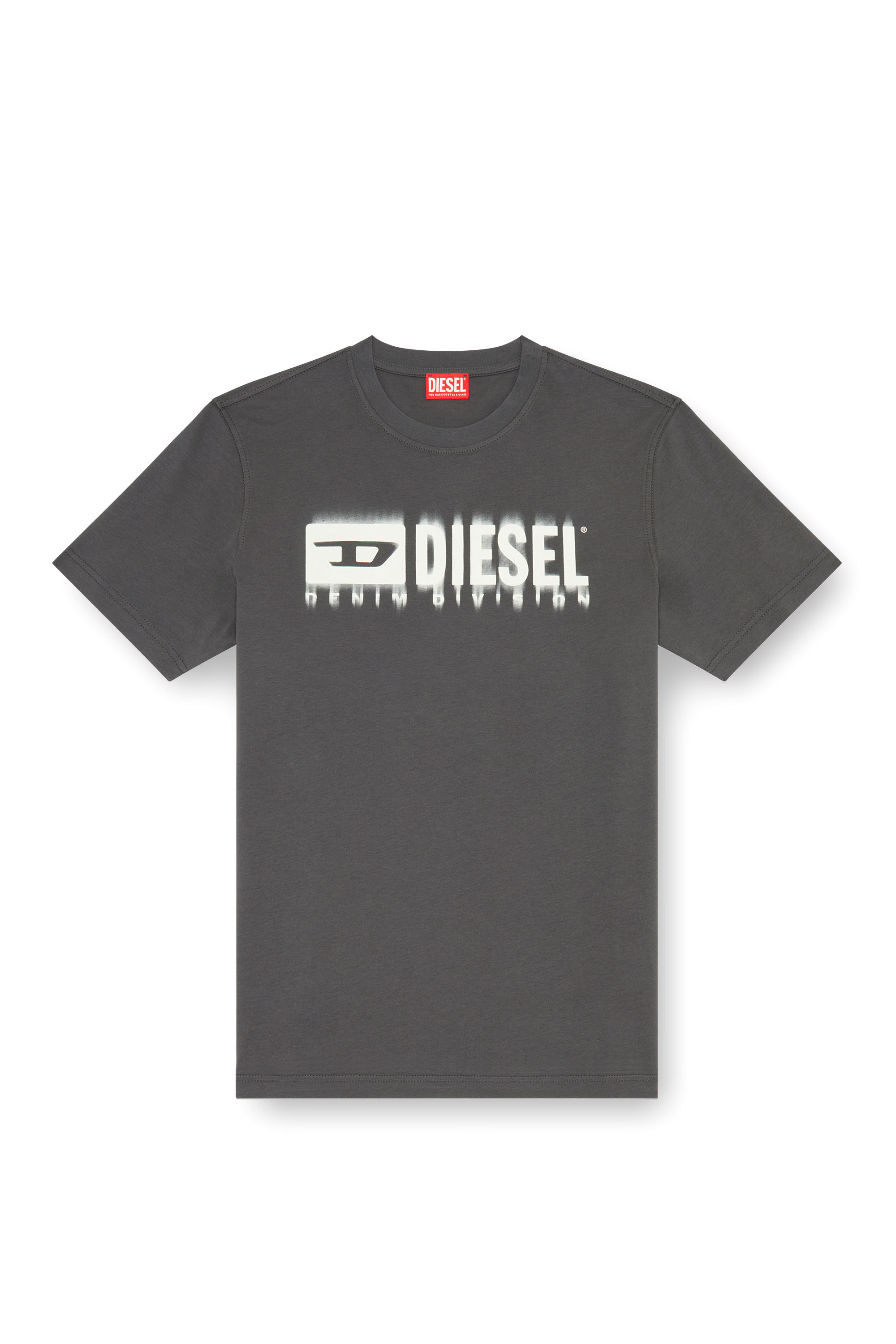 Diesel - T-ADJUST-Q7, T-shirt avec logo Diesel effet flou Homme in Gris - 2
