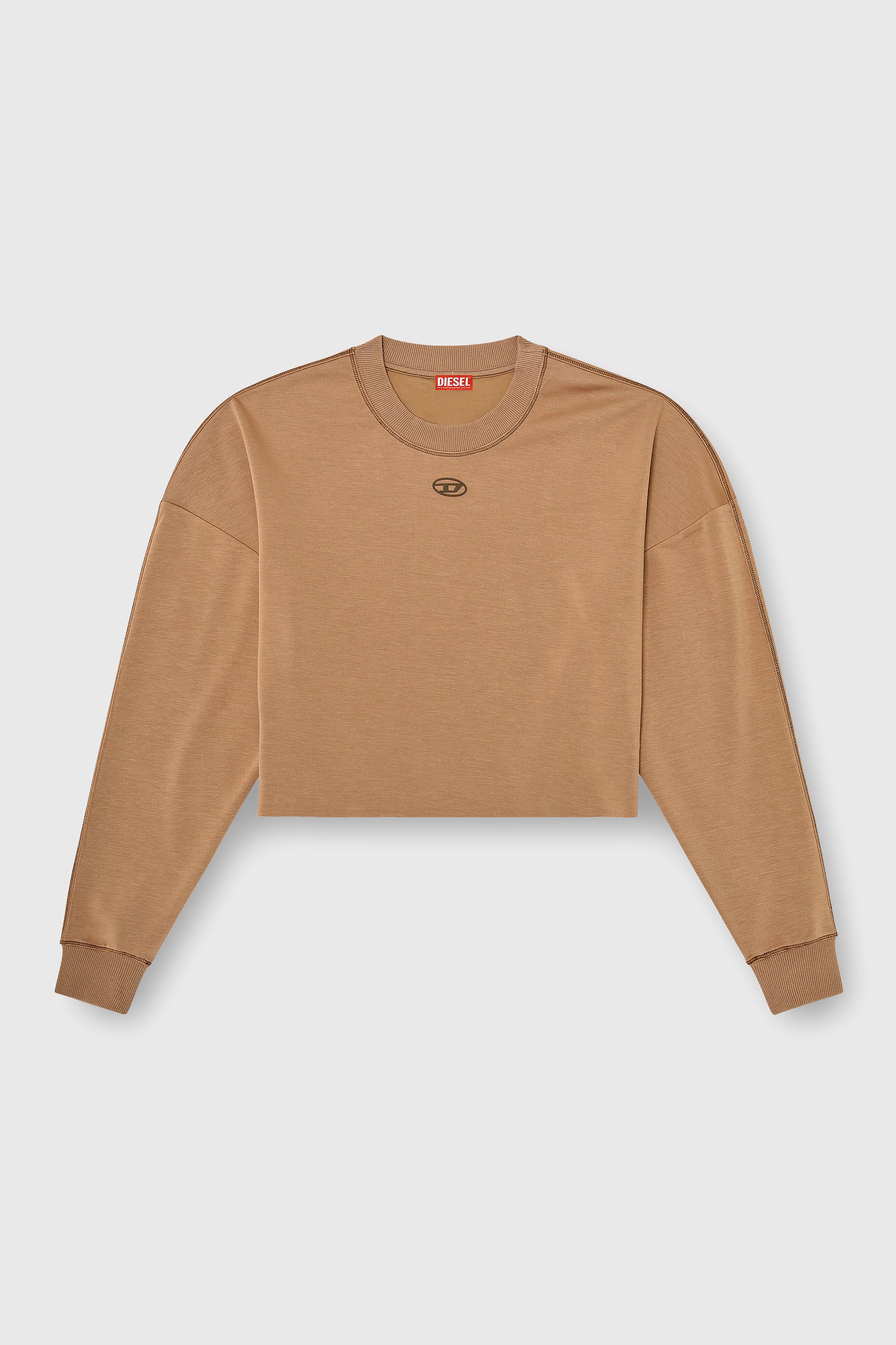Diesel - BLAKE-UTLT, Woman's Crop top in light stretch scuba in Brown - 1