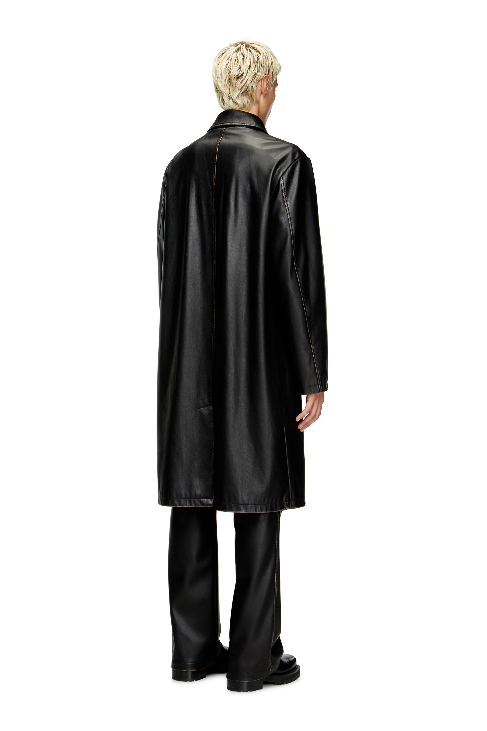 Diesel - J-RIVERS, Caban vieilli avec doublure en flanelle Homme in Noir - 4