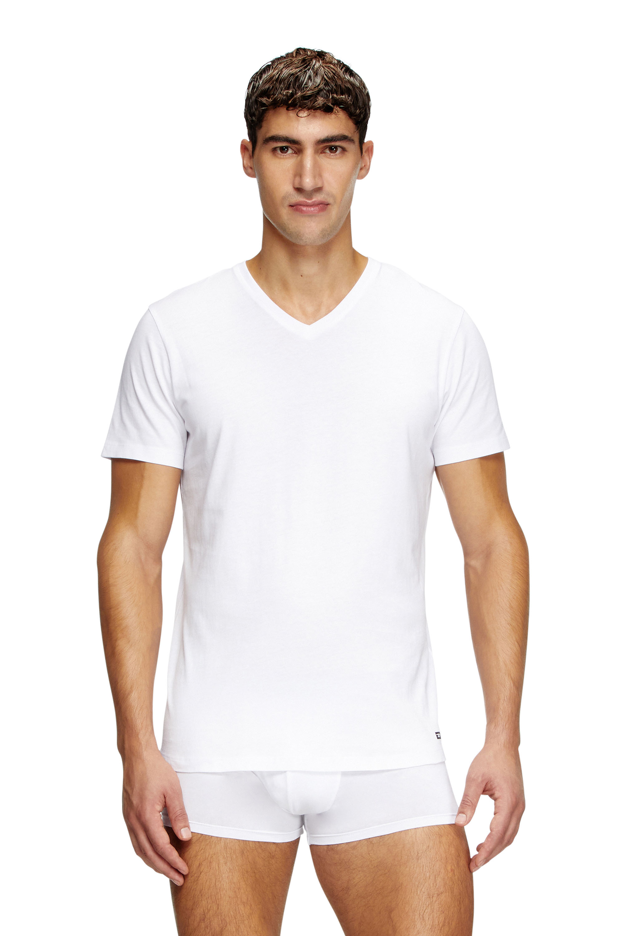 Diesel - MICHAEL-D-BOX-3PACK, Lot de trois T-shirts avec col en V Homme in Blanc - 2