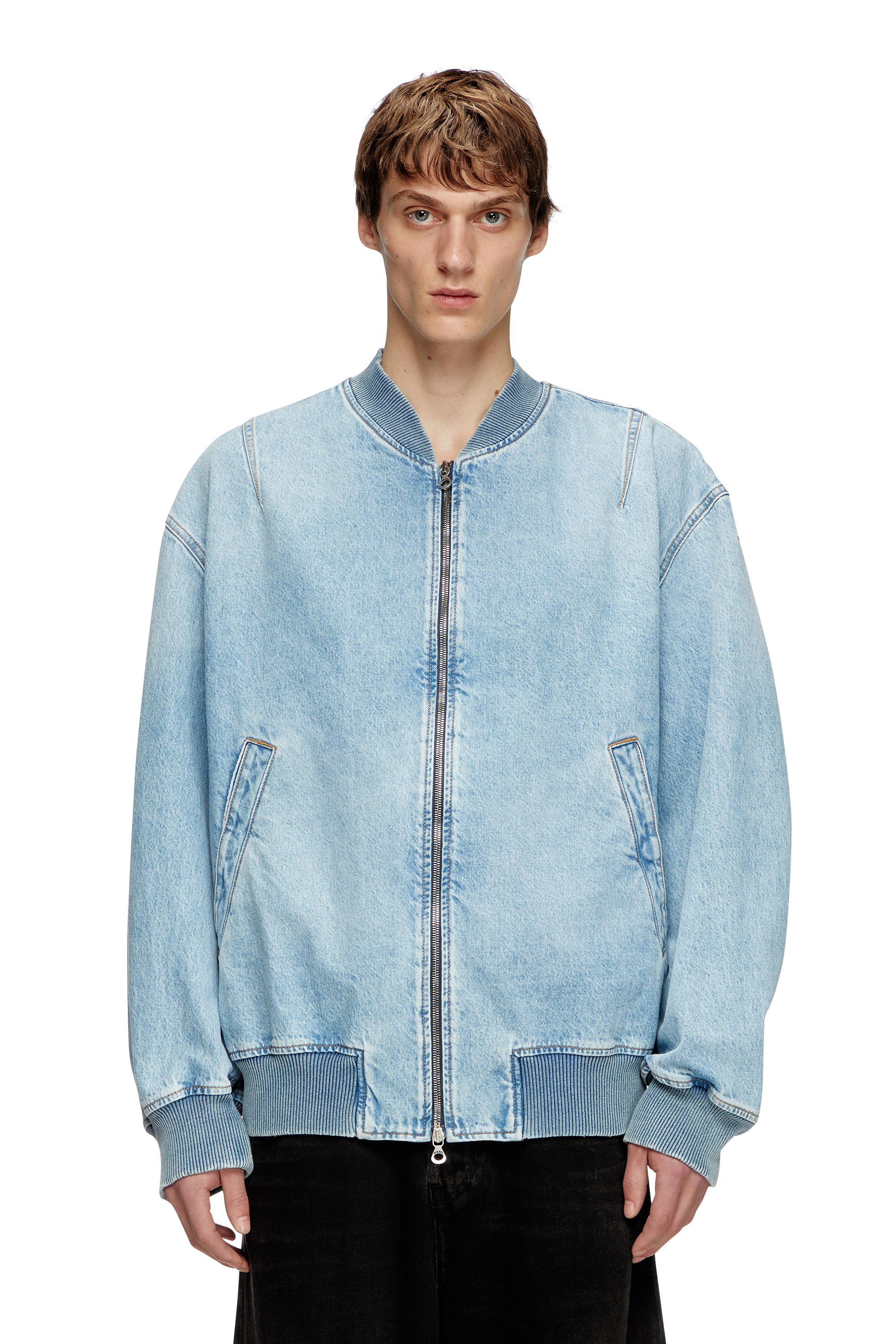 Diesel - D-VINZ, Veste bomber en denim Homme in Bleu - 6