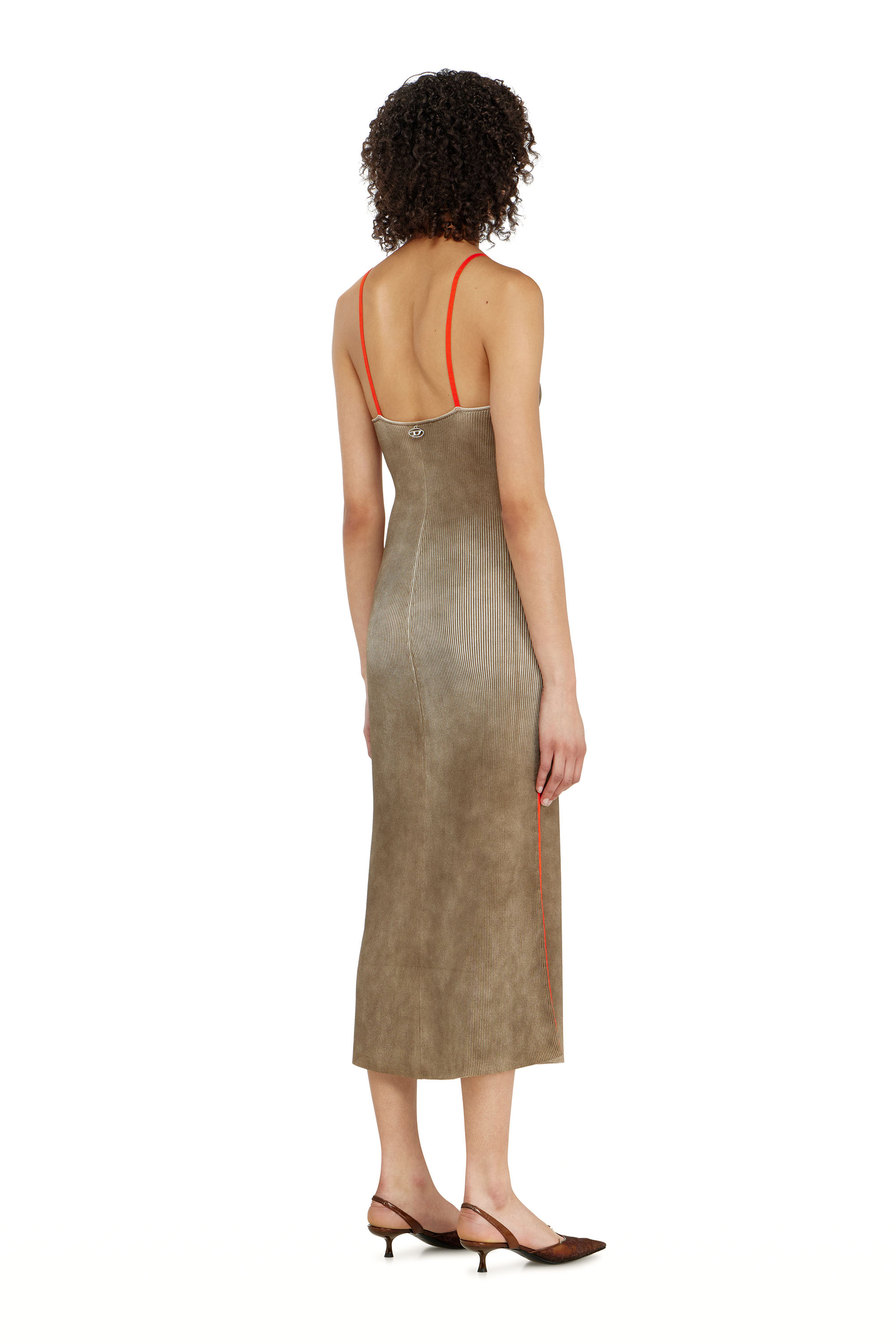 Diesel - M-SARMELA, Woman's Rib-knit midi cami dress with contrast bands in null - 4