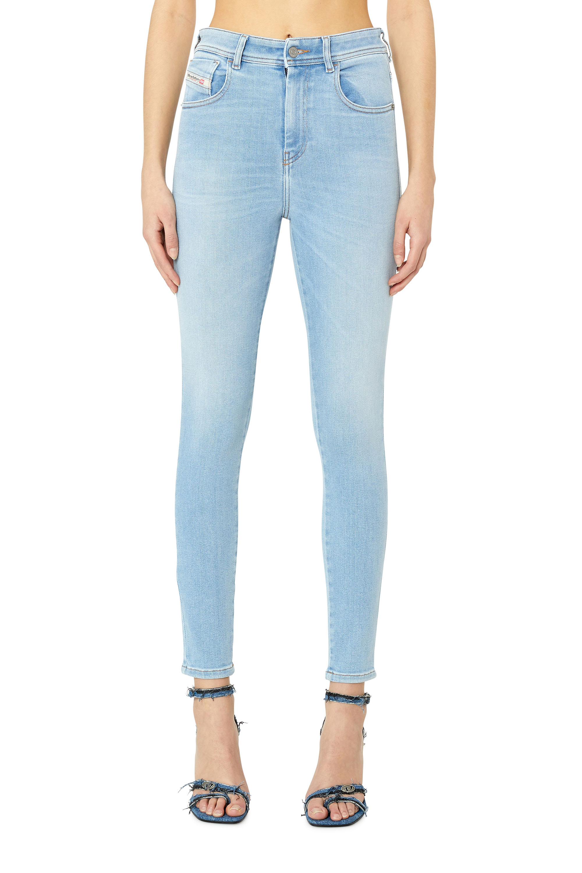 Diesel - 1984 Slandy-High 09E76 Super skinny Jeans, Light Blue - Image 1