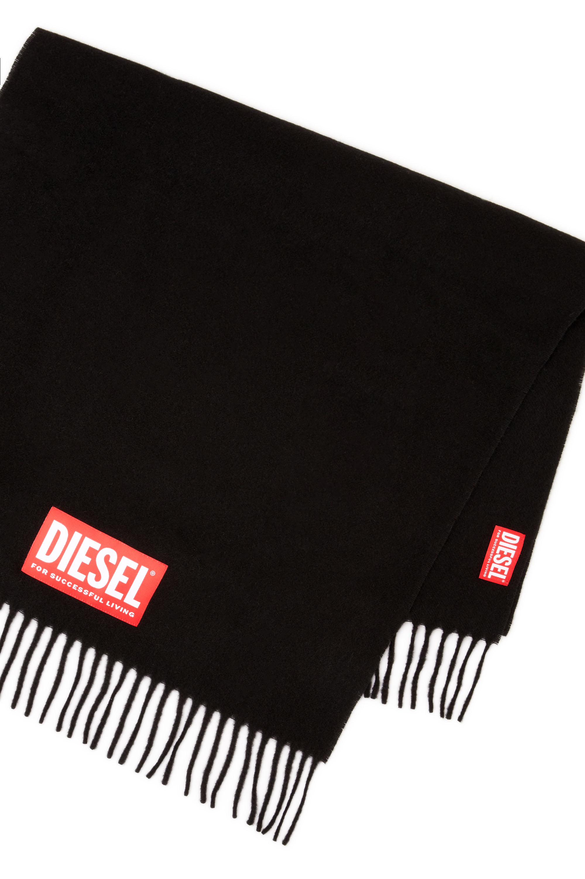 Diesel - S-IMON, &Eacute;charpe en laine m&eacute;lang&eacute;e Homme in Noir - 3