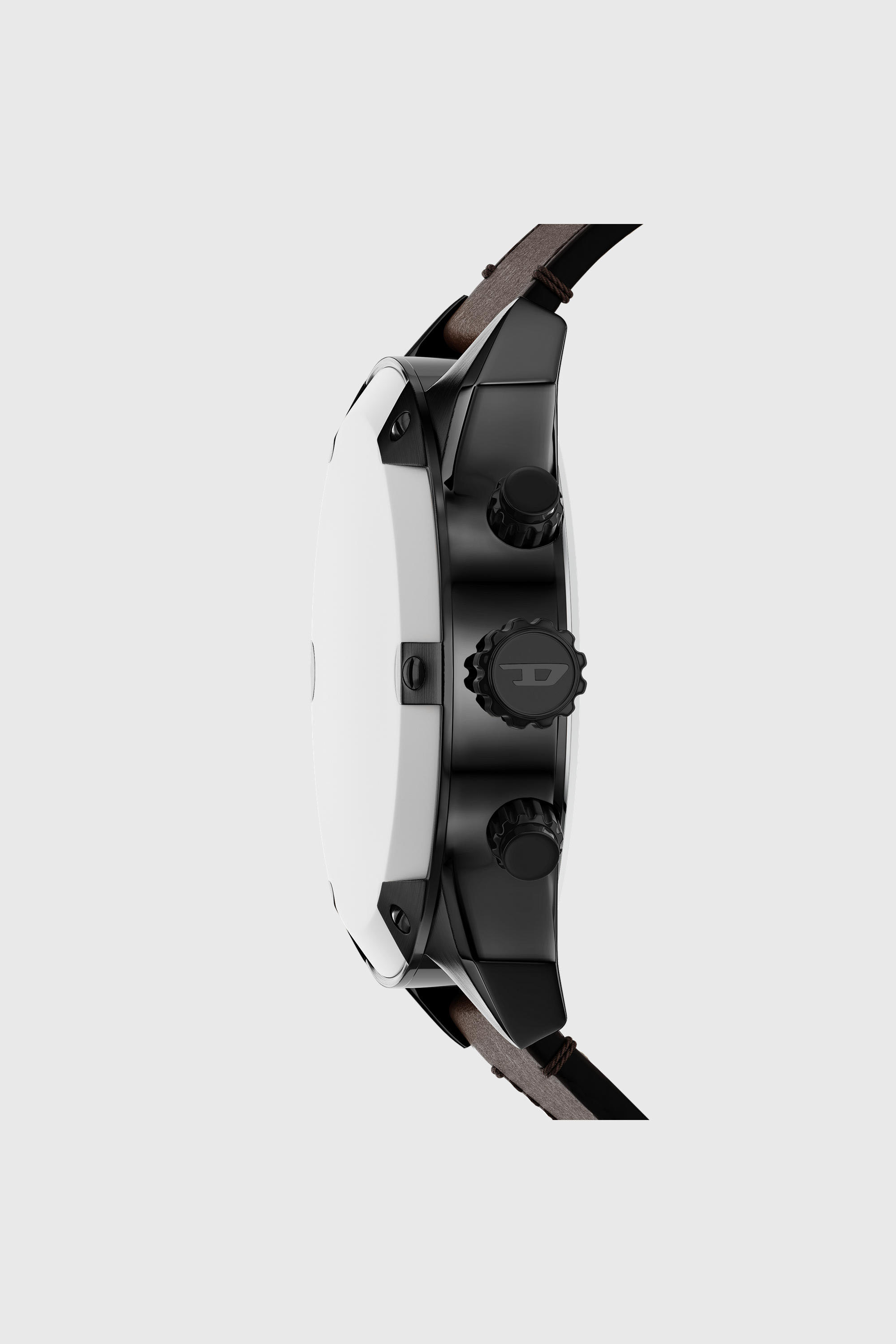 Diesel - DZ4735 WATCH, Montre Spiked avec bracelet en cuir marron Homme in Marron - 2