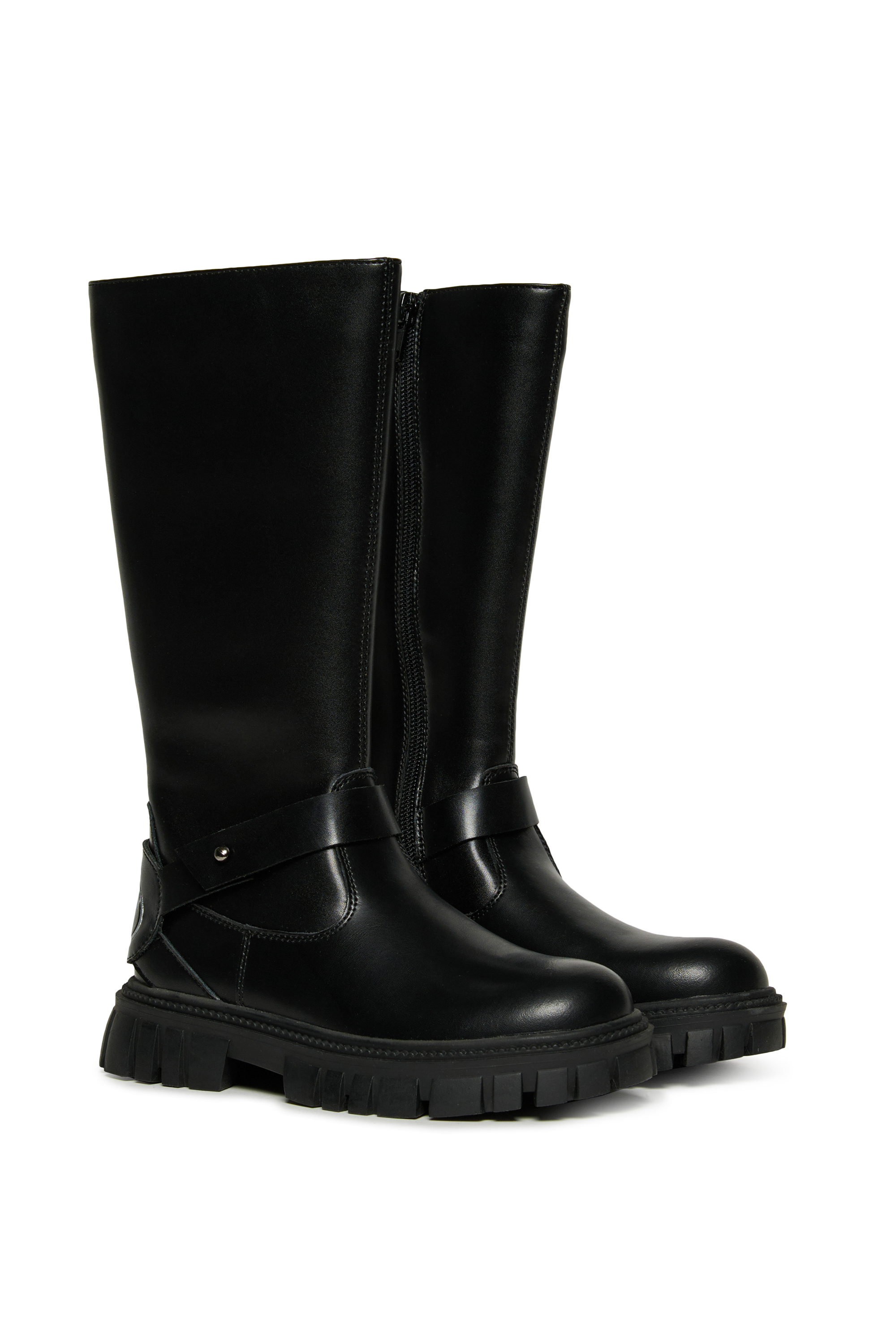 Diesel - D-HAMMER KNT PATCH, D-Hammer Bottes hautes en cuir Mixte in Noir - 2