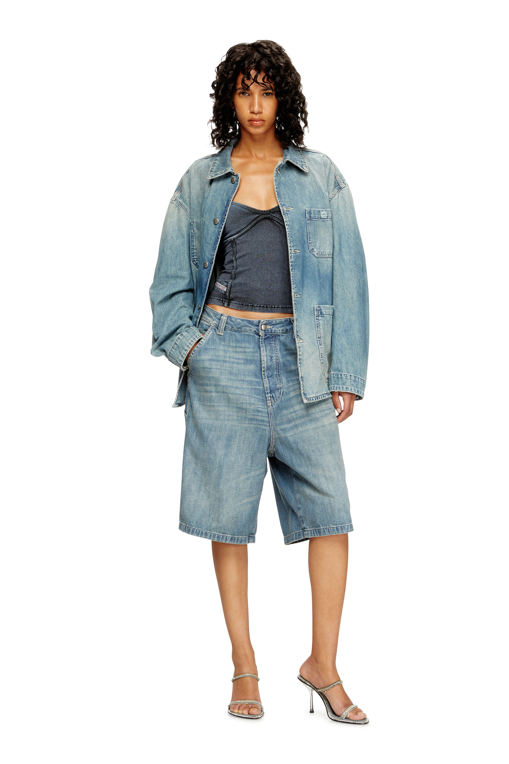 Diesel - D-STACK-U, Veste en denim de style utilitaire Mixte in Bleu - 4