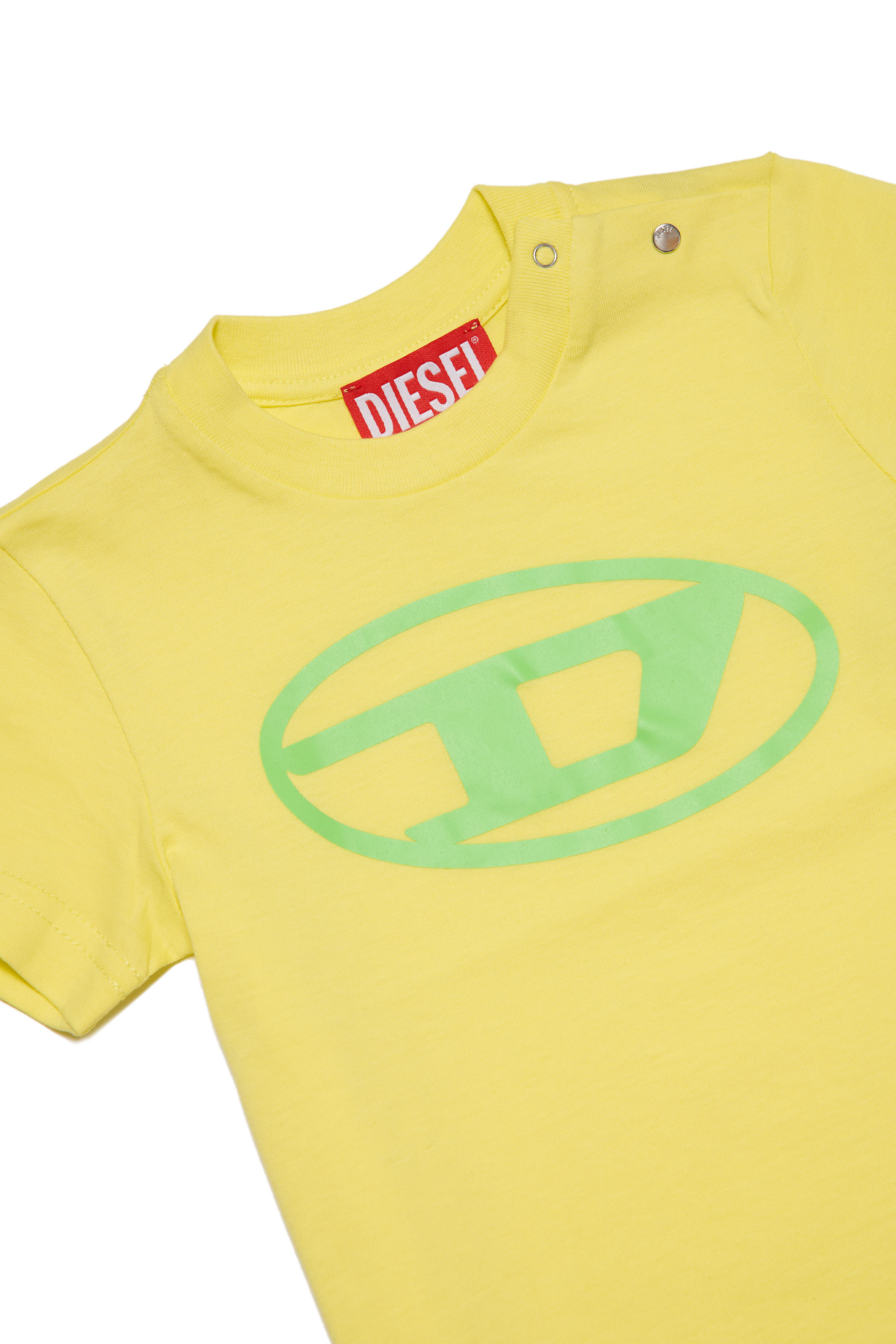 Diesel - TCERB, Mixte T-shirt avec logo Oval D in Jaune - Image 3