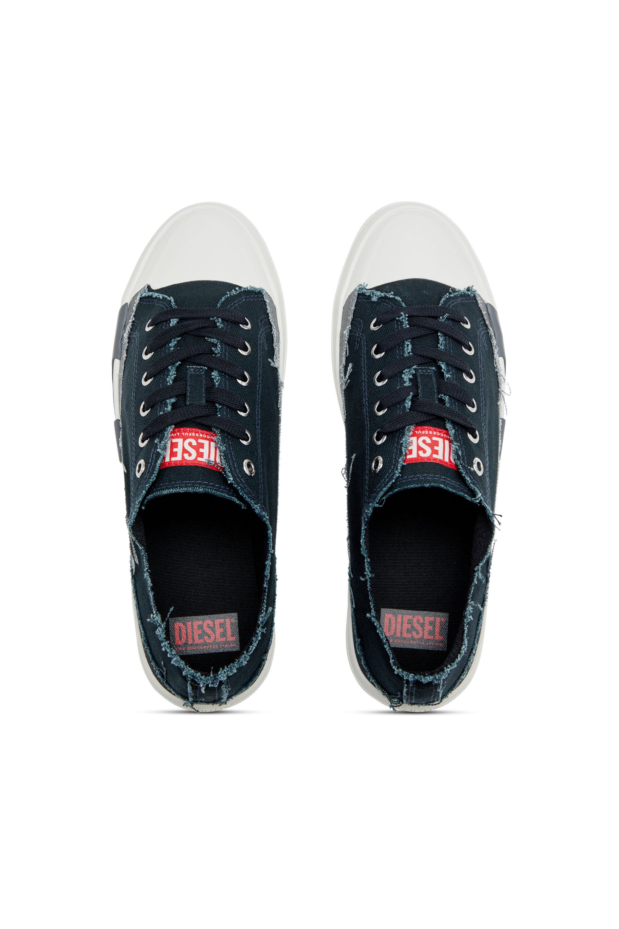 Diesel - S-D-VERSE LOW, S-D-Verse-Baskets en toile effilochée Homme in Polychrome - 5