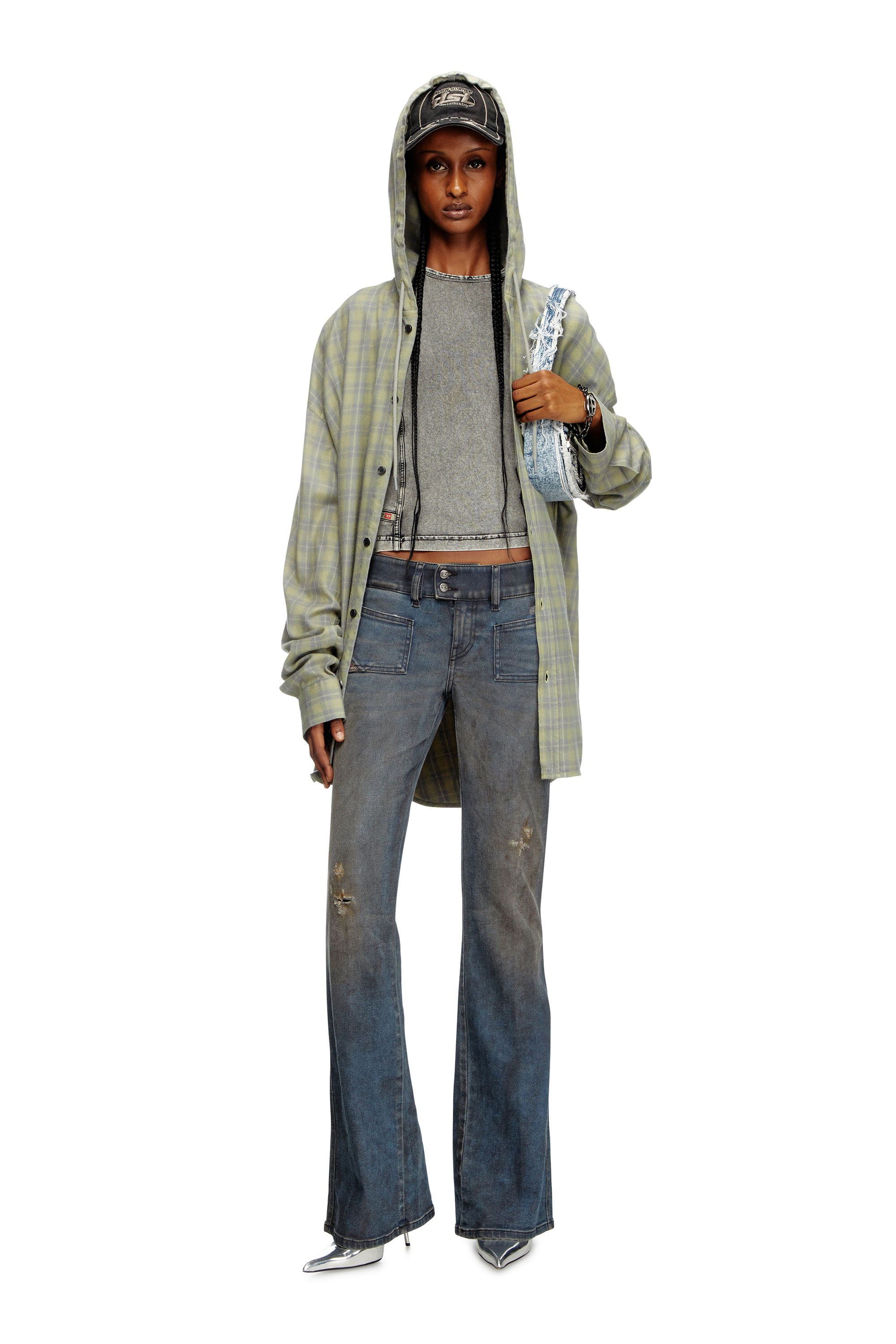 Diesel - 1DR, 1DR-Sac iconique à bandoulière en denim effiloché Femme in Bleu - 2